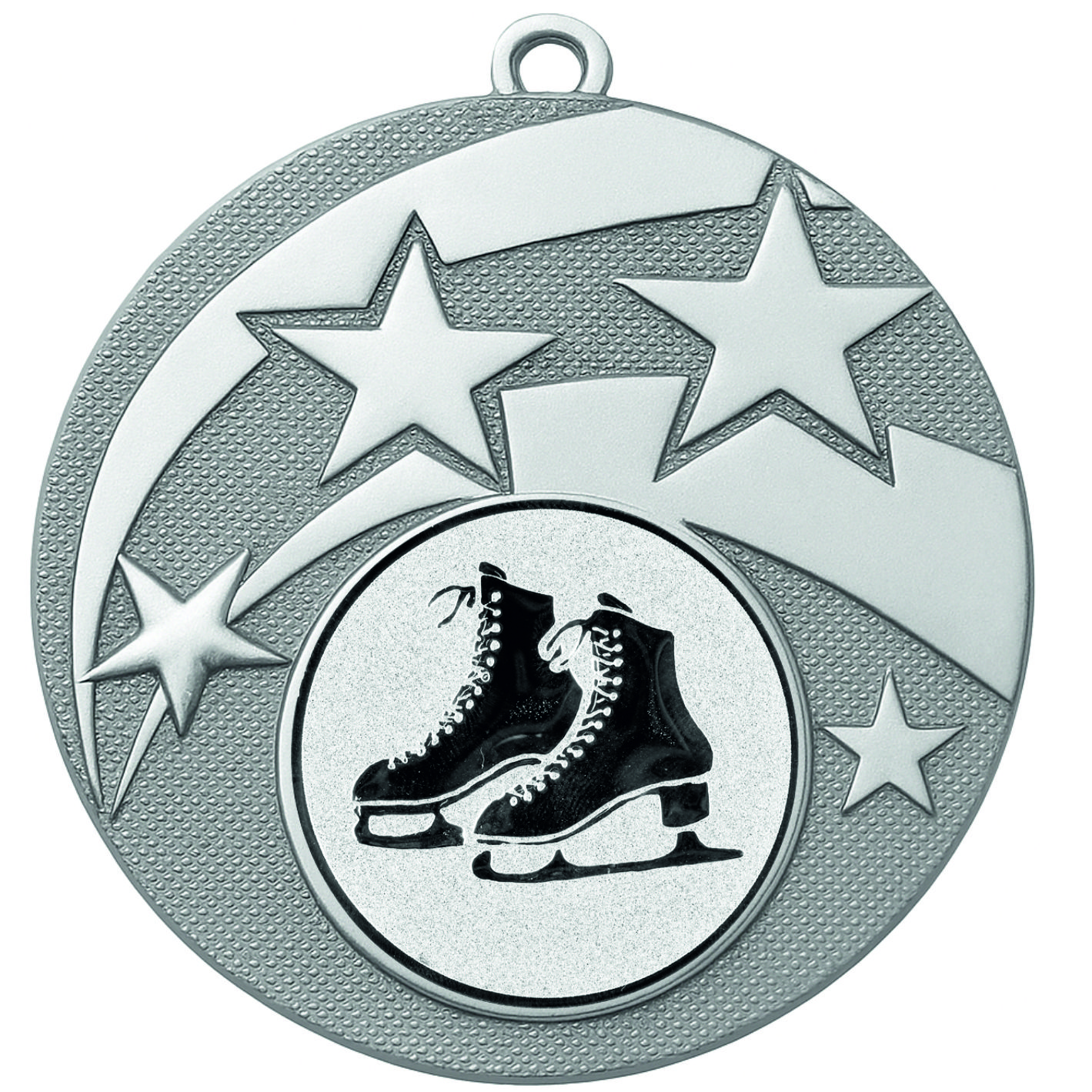 Silver Star Ice Skating Medal -FREE Ribbon -BIE.M9457.02