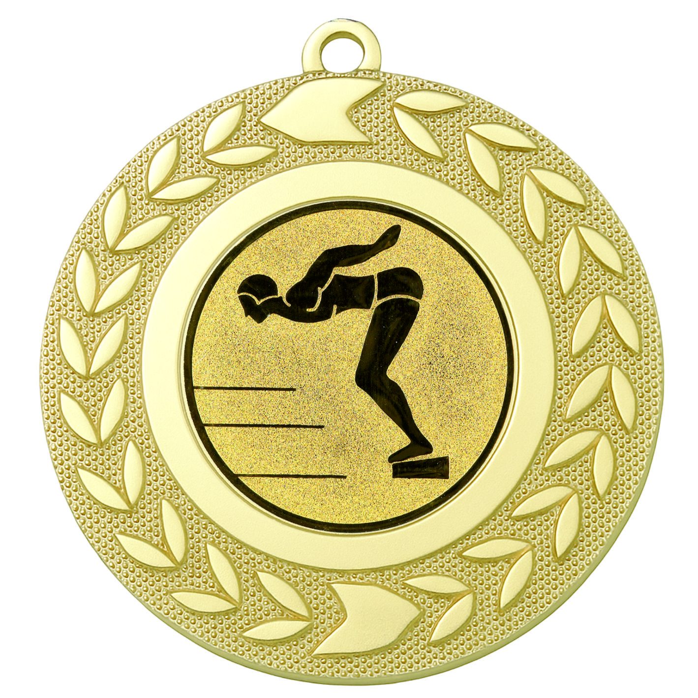 Gold Wreath Male Swimming Medal-FREE Ribbon-BIE.M9460.01