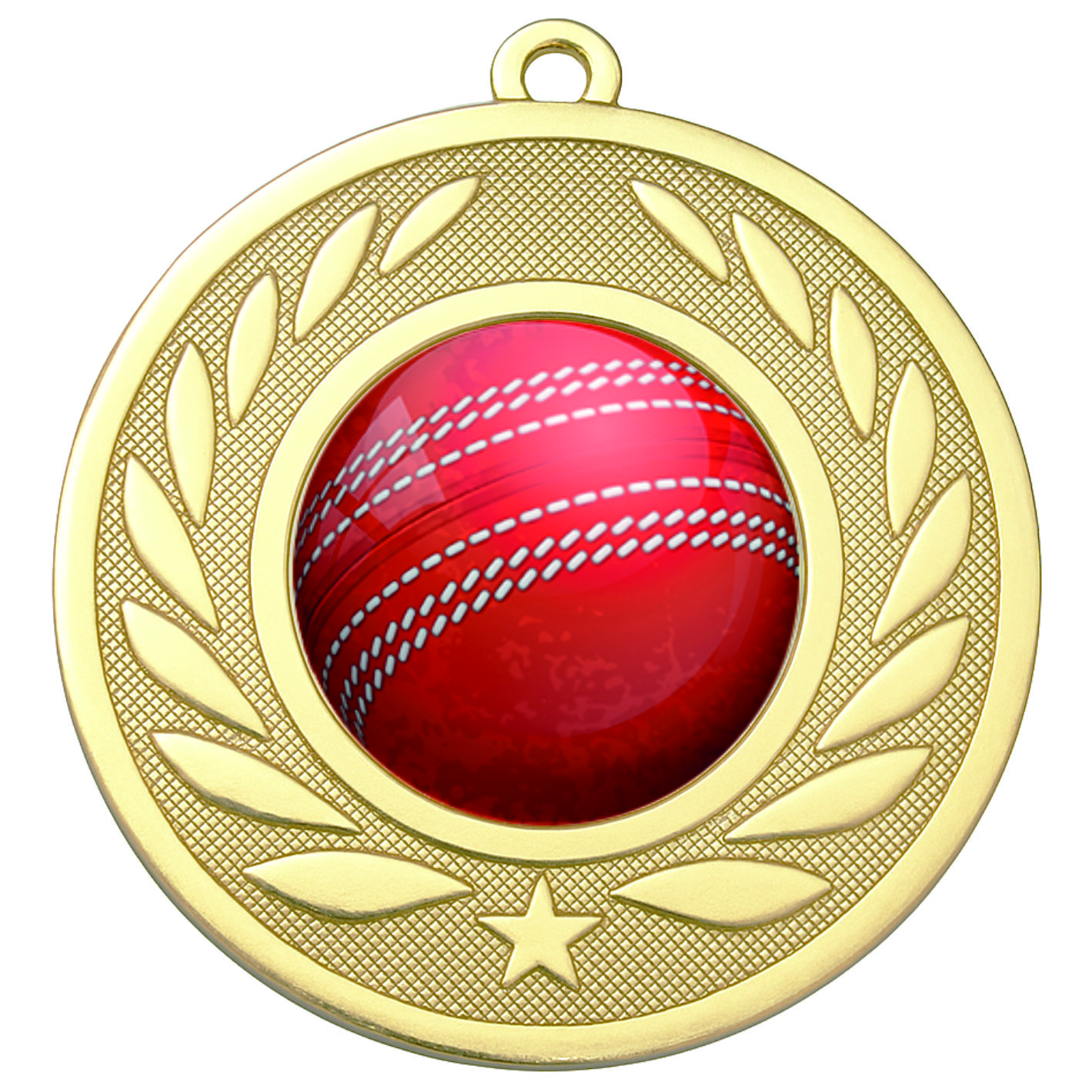 Gold Laurel Colour Cricket Medal-FREE Ribbon-BIE.M9459.01
