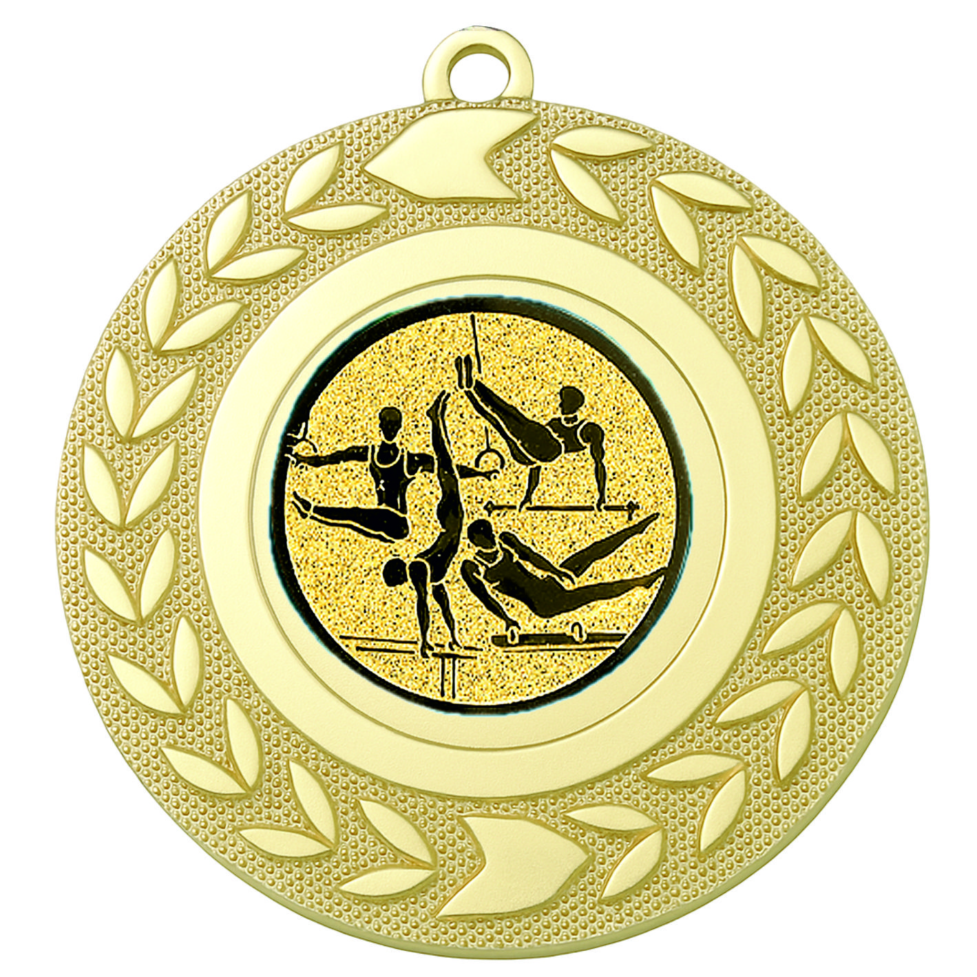 Gold Wreath Male Gymnast Medal - FREE Ribbon - BIE.M9460.01
