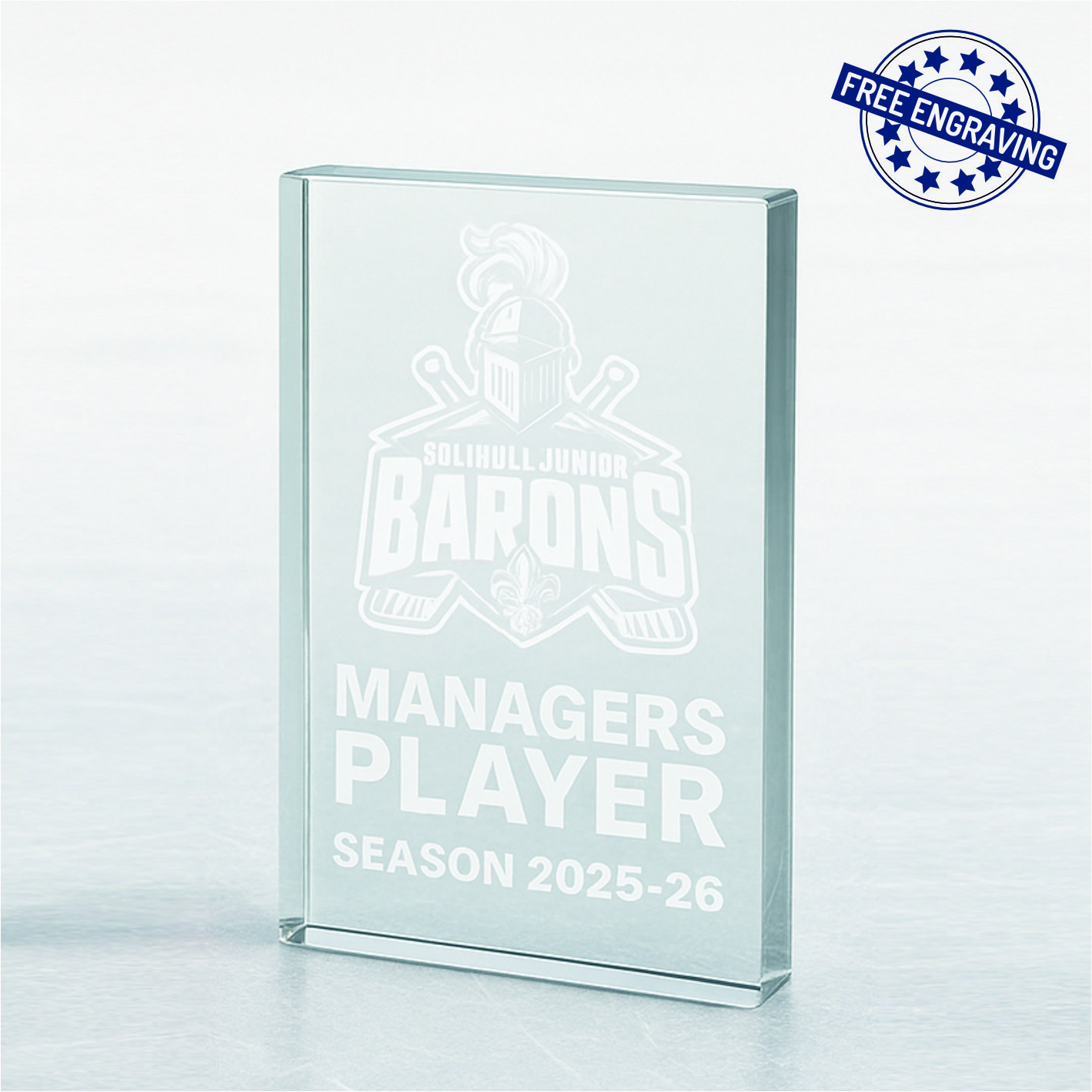 Freestanding Rectangular Glass Award - Presentation Box -  W16_