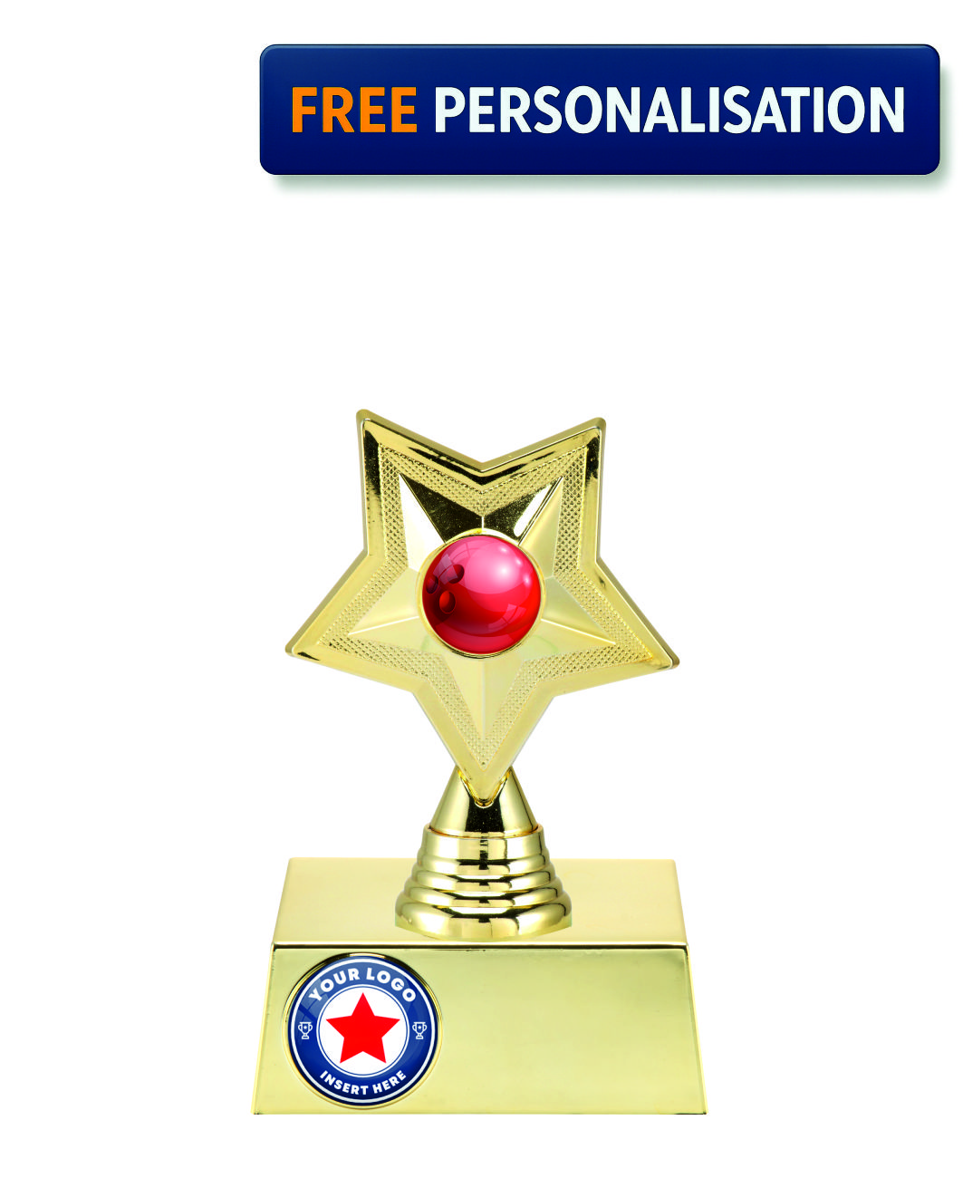 14.5cm GOLD STAR BOWLING AWARD - P531.01 + N31.01