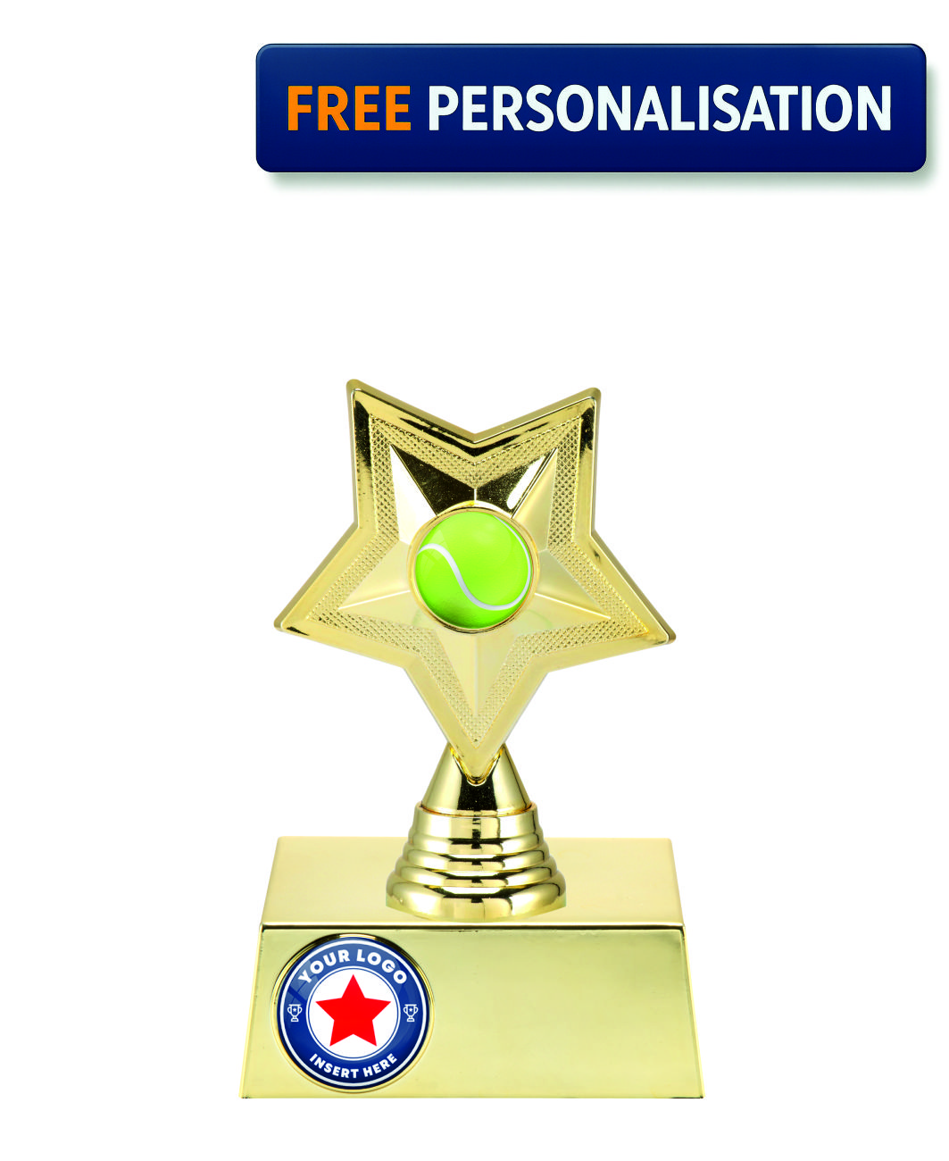 16cm GOLD STAR TENNIS AWARD - P531.01 + N32.01