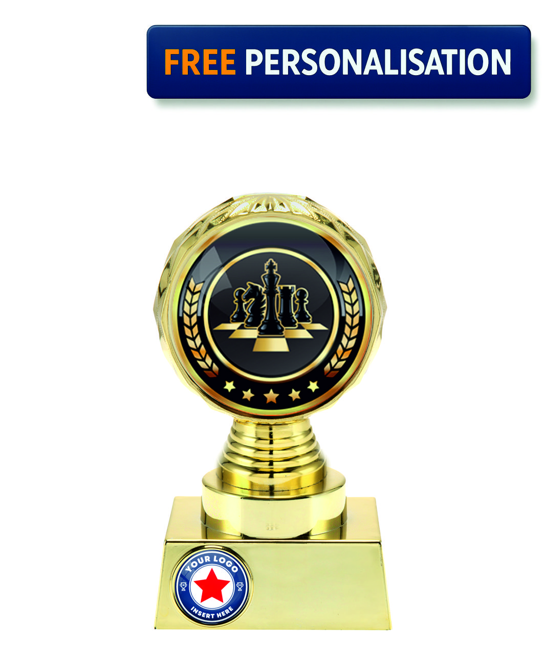 16.5cm GOLD SHINE CHESS AWARD - P514.01 +N33.01