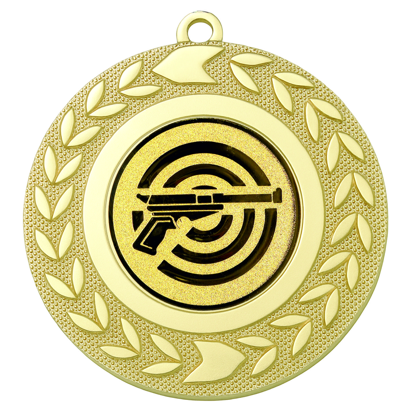 Gold Wreath Pistol Shooting Medal - FREE Ribbon - BIE.M9460.01