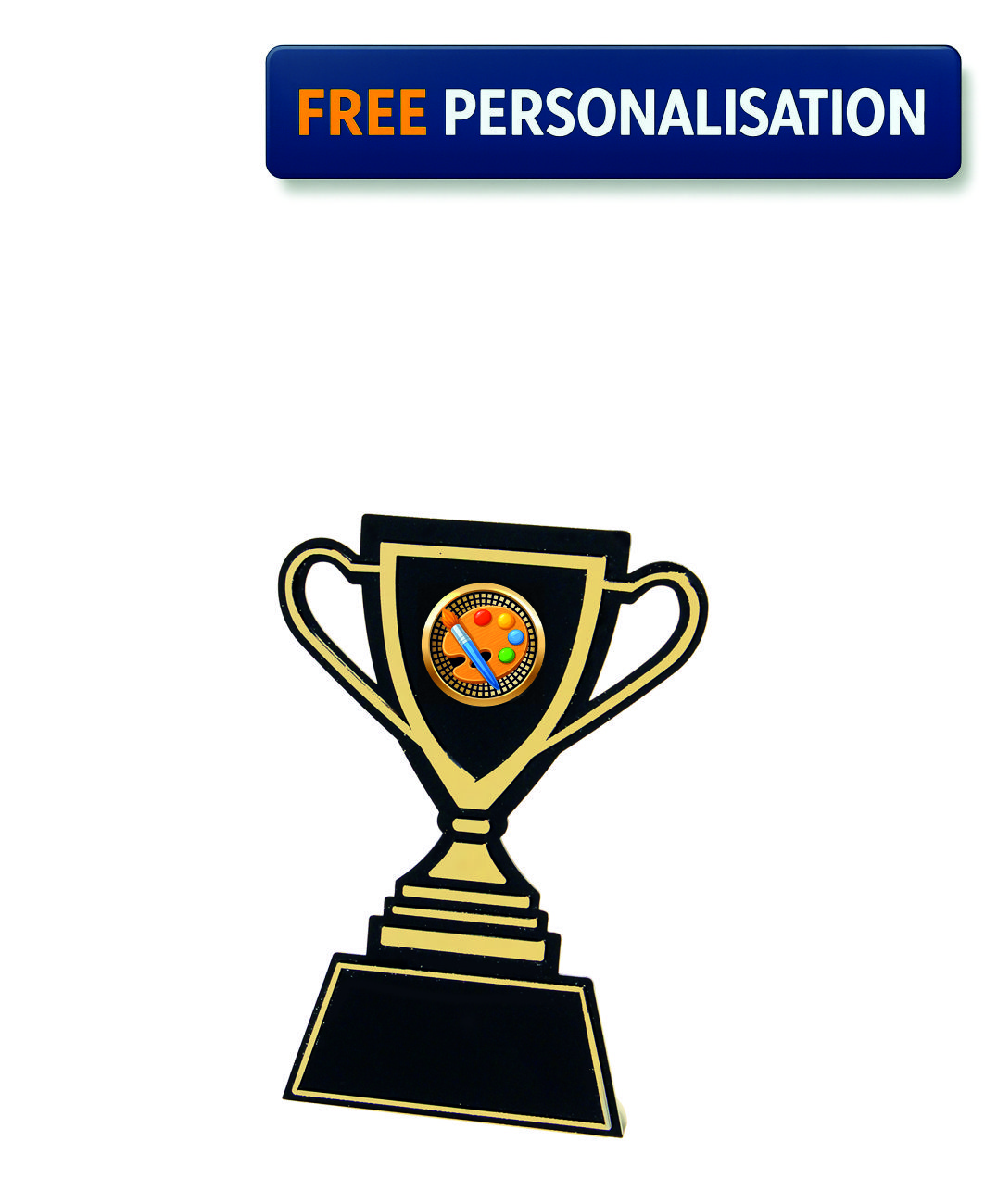 Black & Gold Cup Plaque Budget Art Award - Q165ZW.01