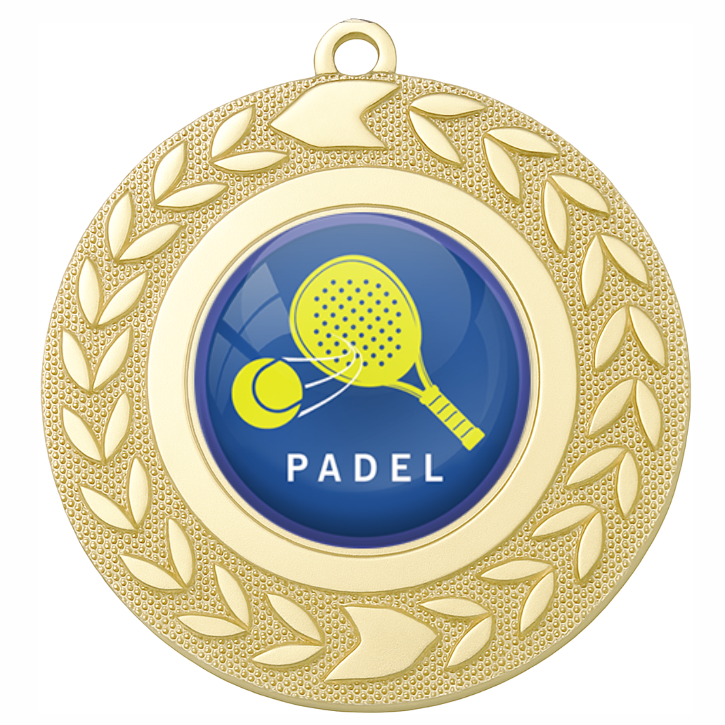Gold Wreath Colour Padel Medal-FREE Ribbon-BIE.M9460.01