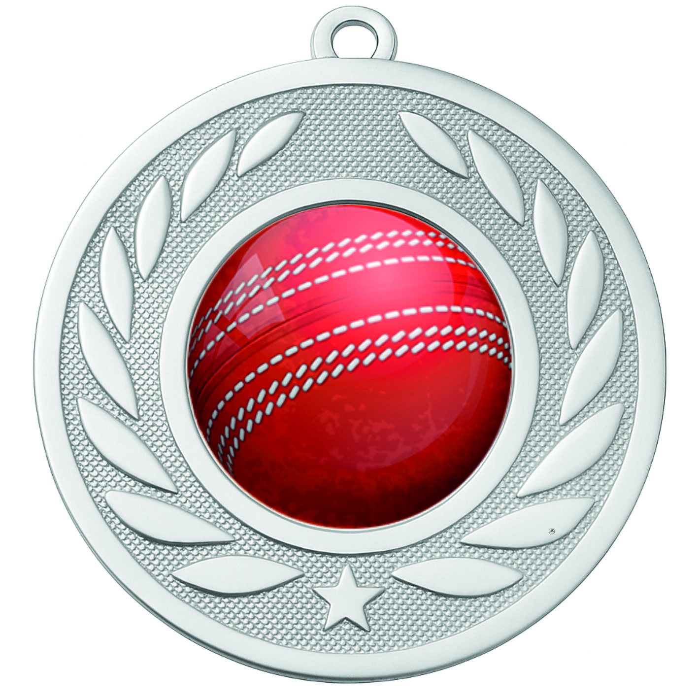 Silver Laurel Colour Cricket Medal-FREE Ribbon-BIE.M9459.02