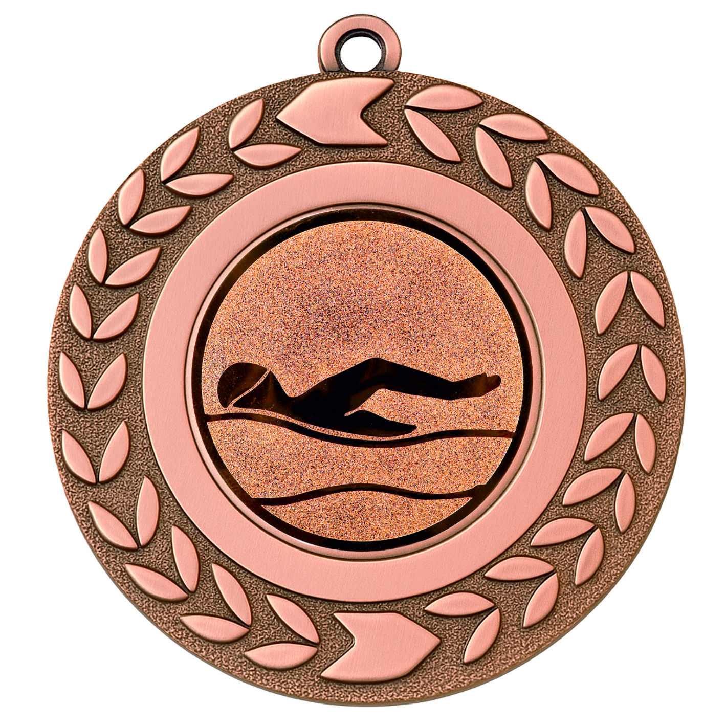 Bronze Wreath Swimming Medal - FREE Ribbon - BIE.M9460.03