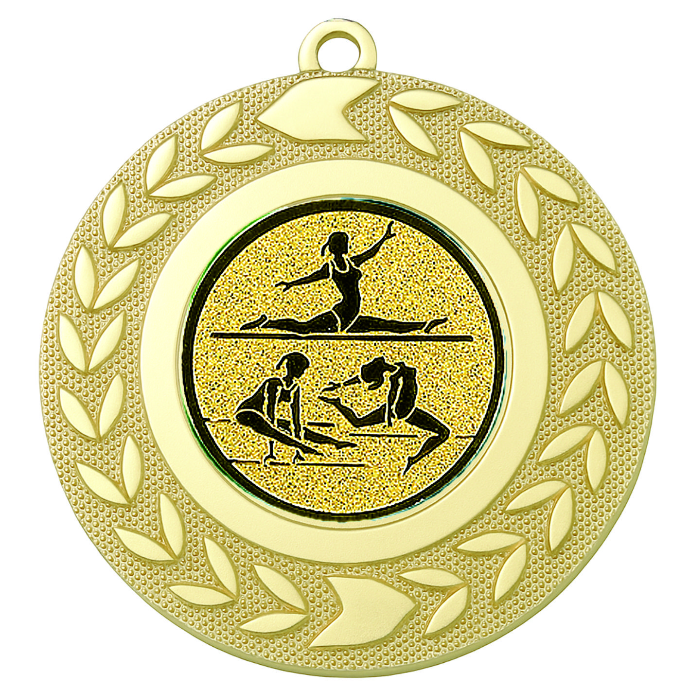 Gold Wreath Female Gymnast Medal - FREE Ribbon - BIE.M9460.01