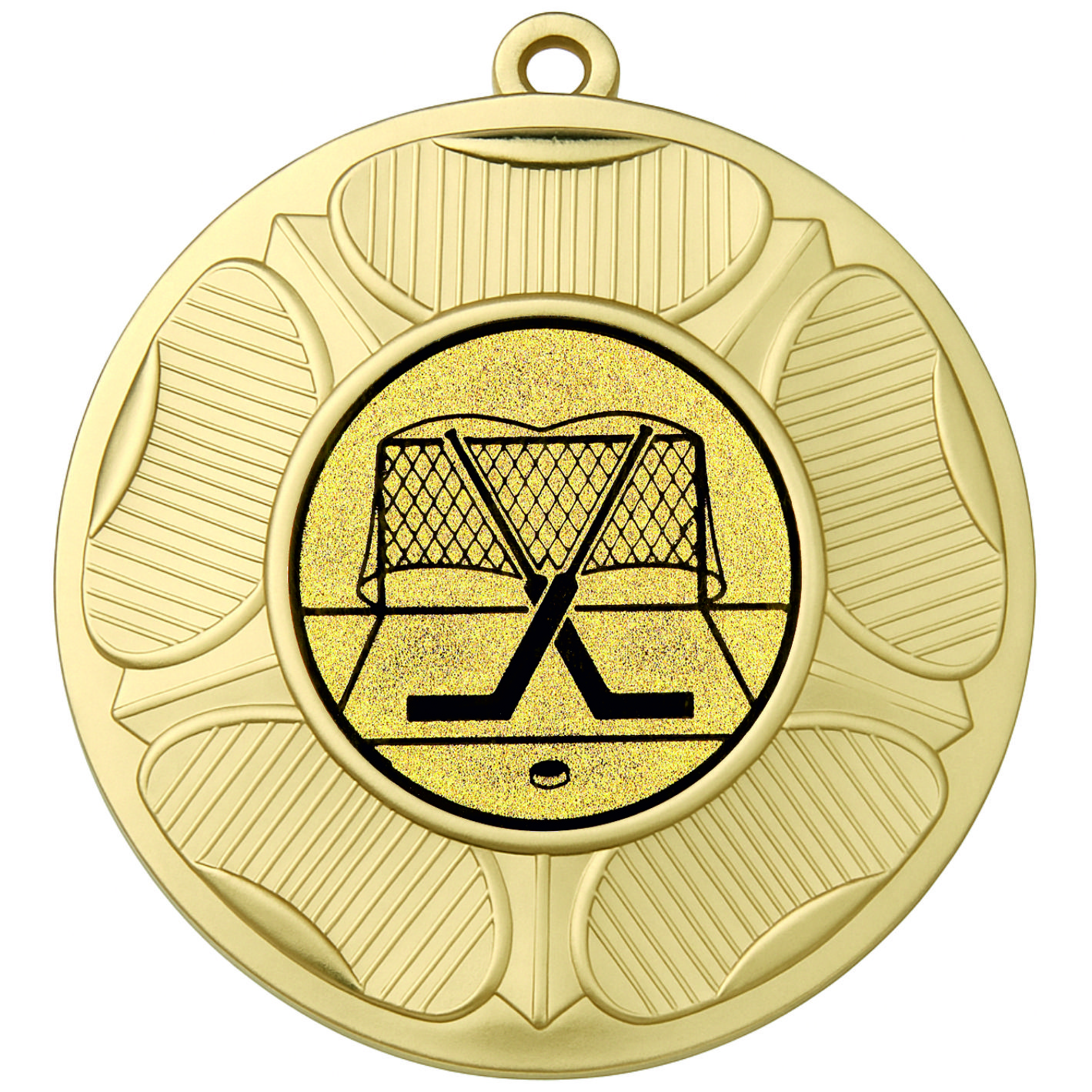 Gold Tudor Rose Ice Hockey Medal - FREE Ribbon - BIE.M9458.01