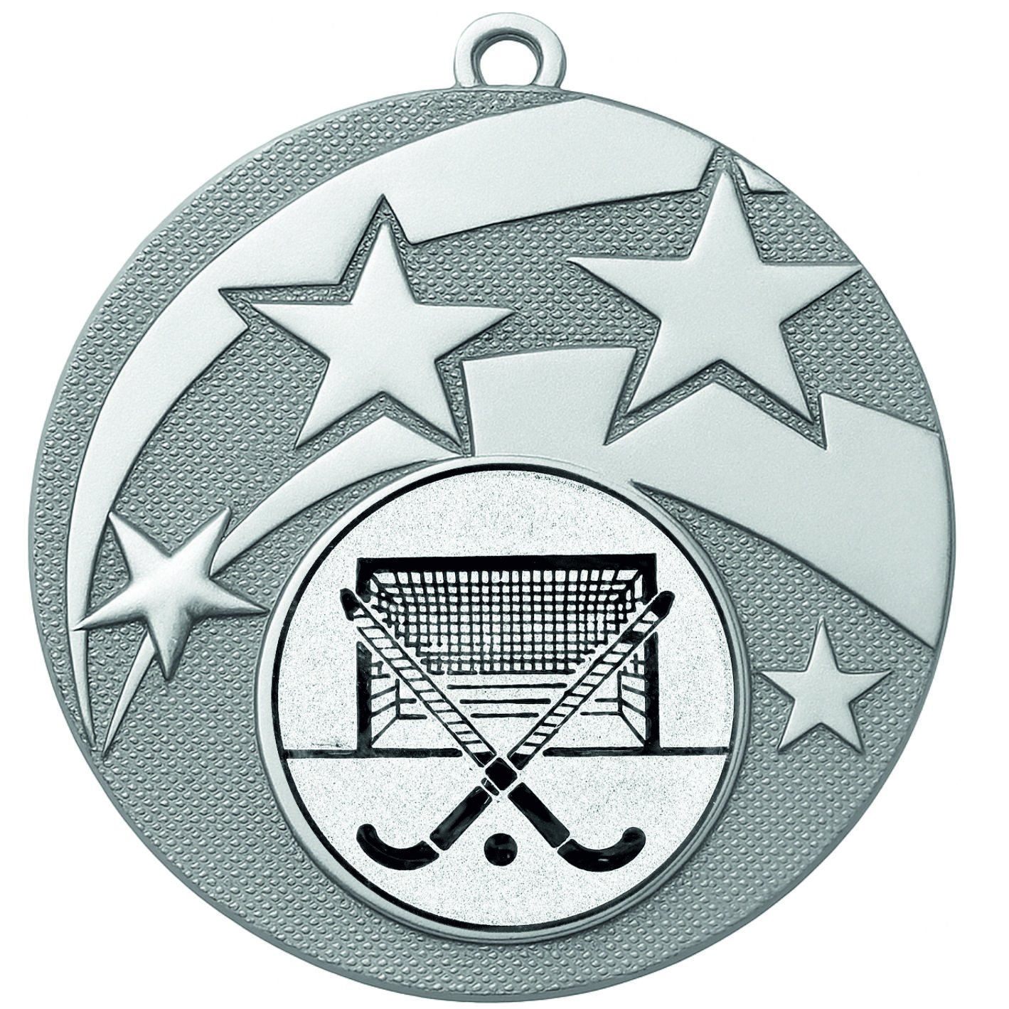 Silver Star Hockey Medal -FREE Ribbon -BIE.M9457.02