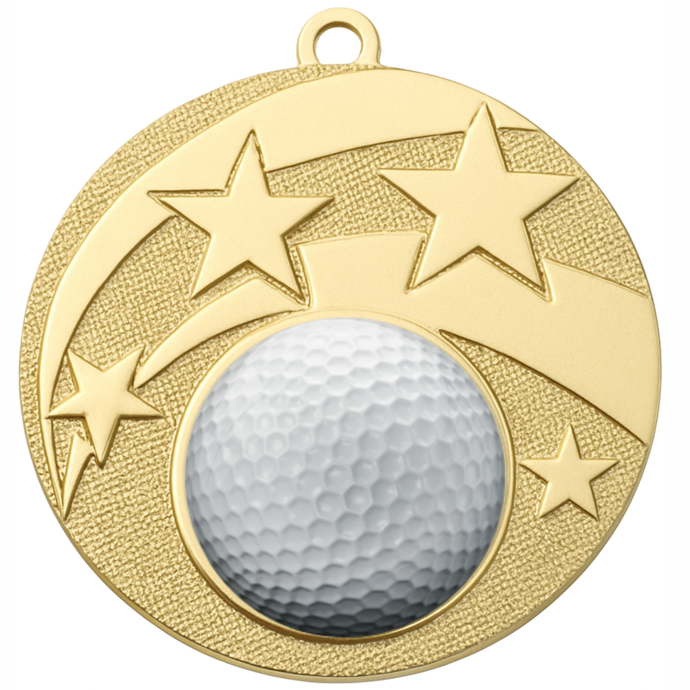 Gold Star Colour Golf Medal-FREE Ribbon-BIE.M9457.01