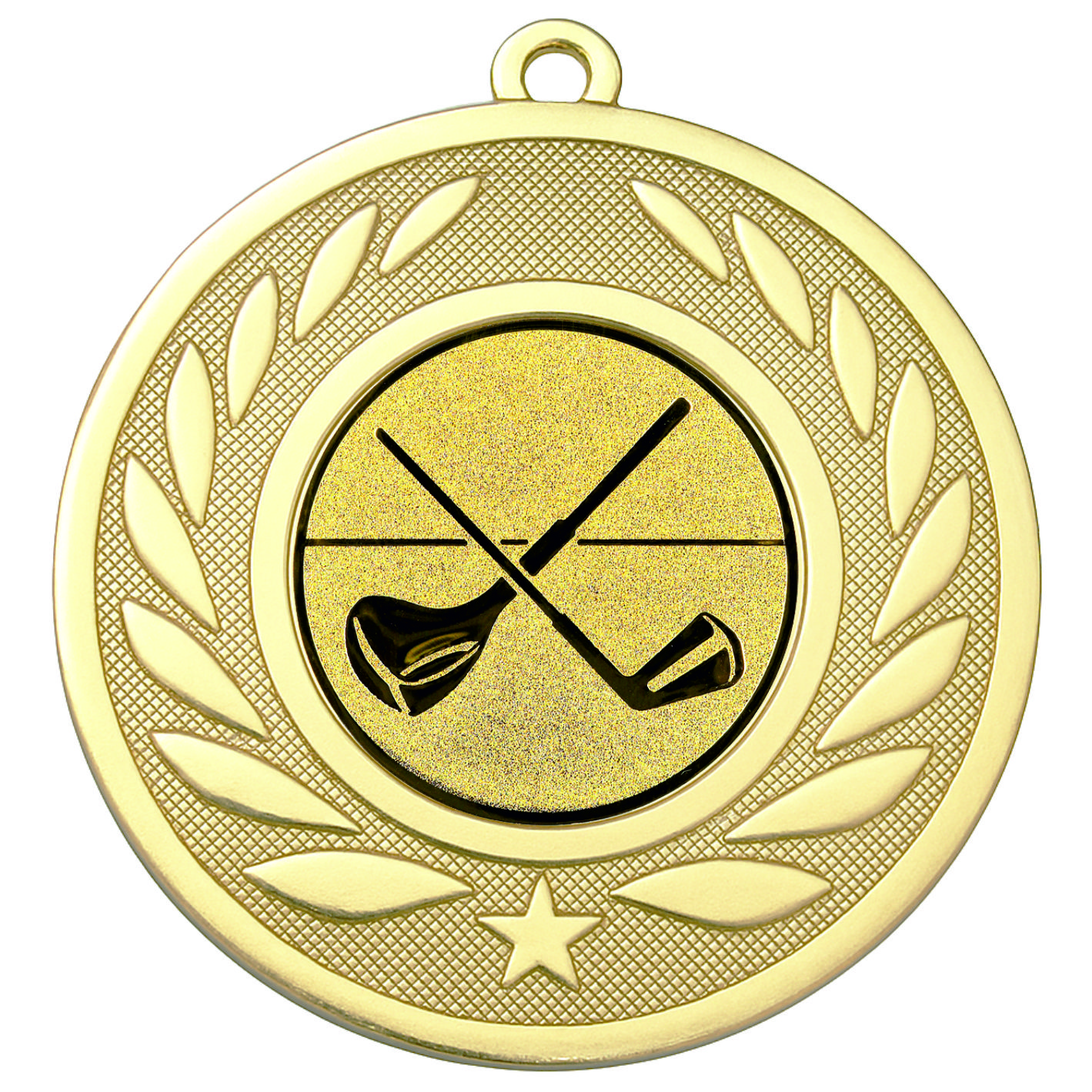 Gold Laurel Golf Clubs Medal - FREE Ribbon - BIE.M9459.01