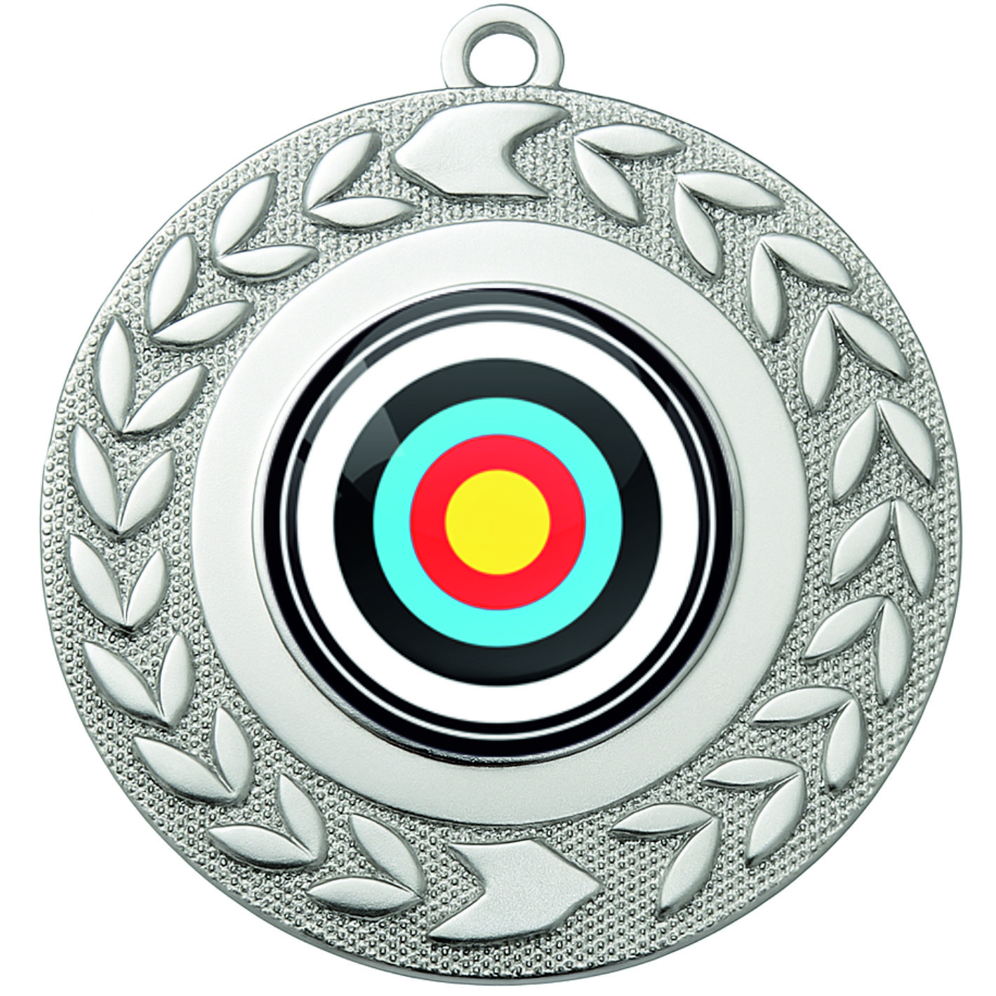 Silver Wreath Colour Archery Medal - FREE Ribbon - BIE.M9460.02