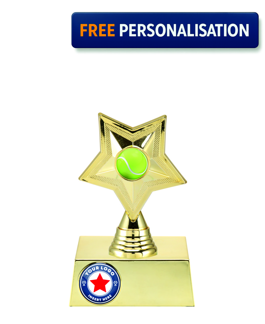 14.5cm GOLD STAR TENNIS AWARD - P531.01 + N31.01
