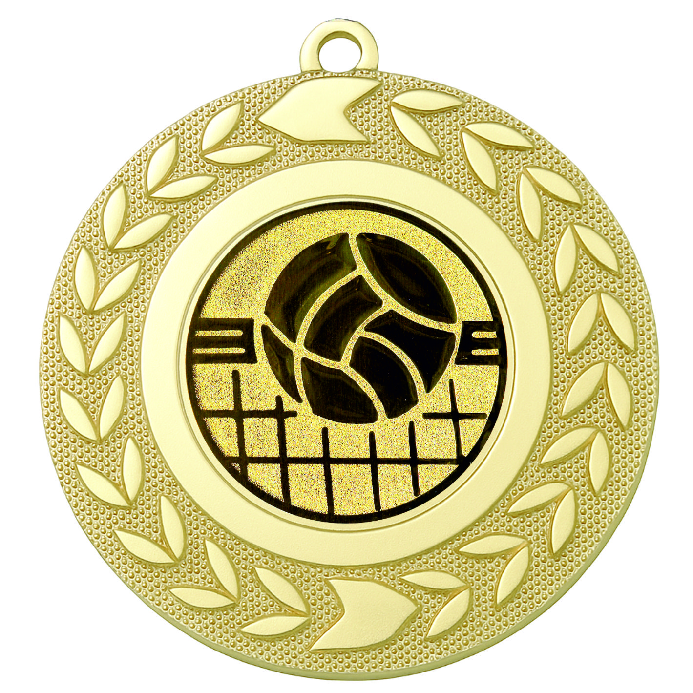 Gold Wreath Volleyball Medal - FREE Ribbon - BIE.M9460.01