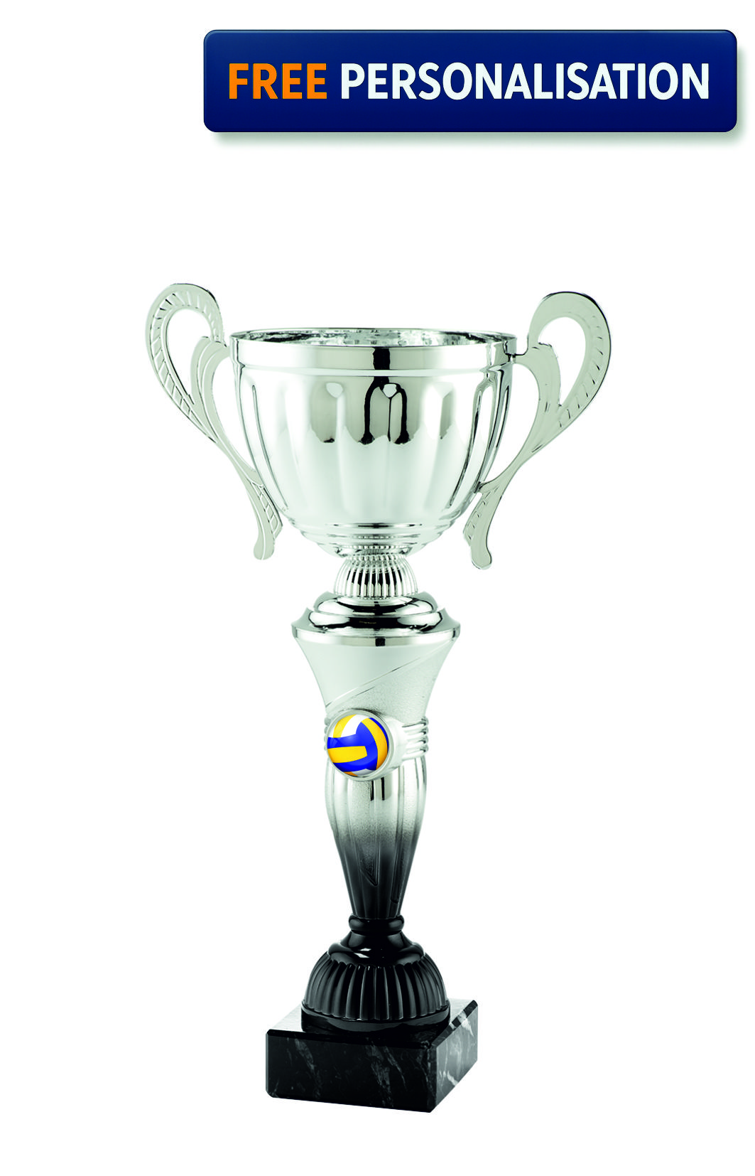32cm SILVER & BLACK CUP VOLLEYBALL AWARD - MT.151.16.C