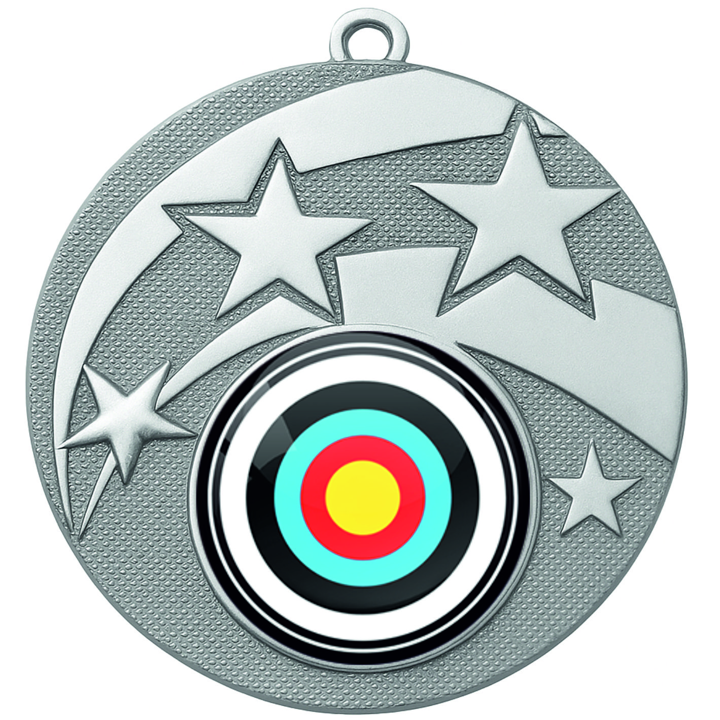 Silver Star Colour Archery Medal - FREE Ribbon - BIE.M9457.02
