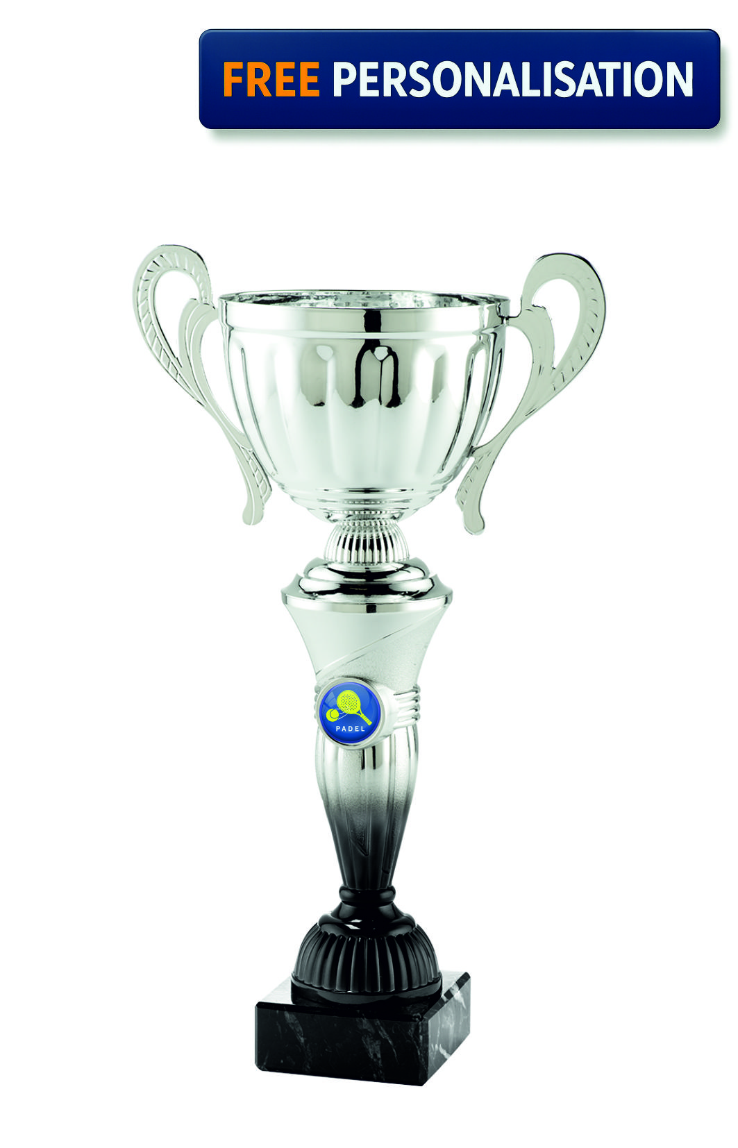 34cm SILVER & BLACK CUP PADEL AWARD - MT.151.16.D