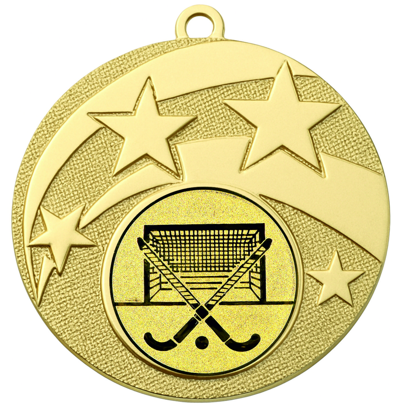 Gold Star Hockey Medal -FREE Ribbon -BIE.M9457.01