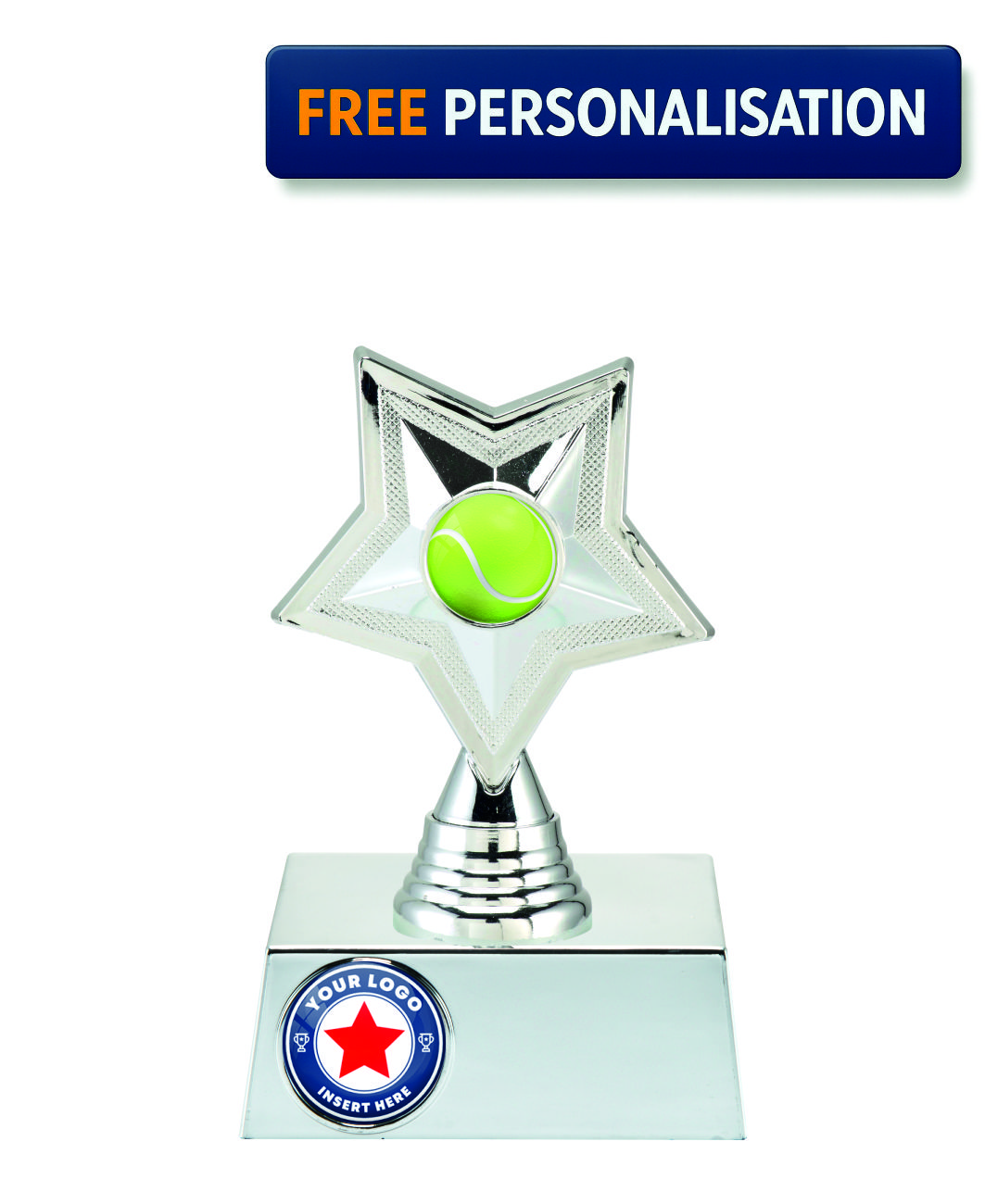 17.5cm SILVER STAR TENNIS AWARD - P531.02 + N33.02