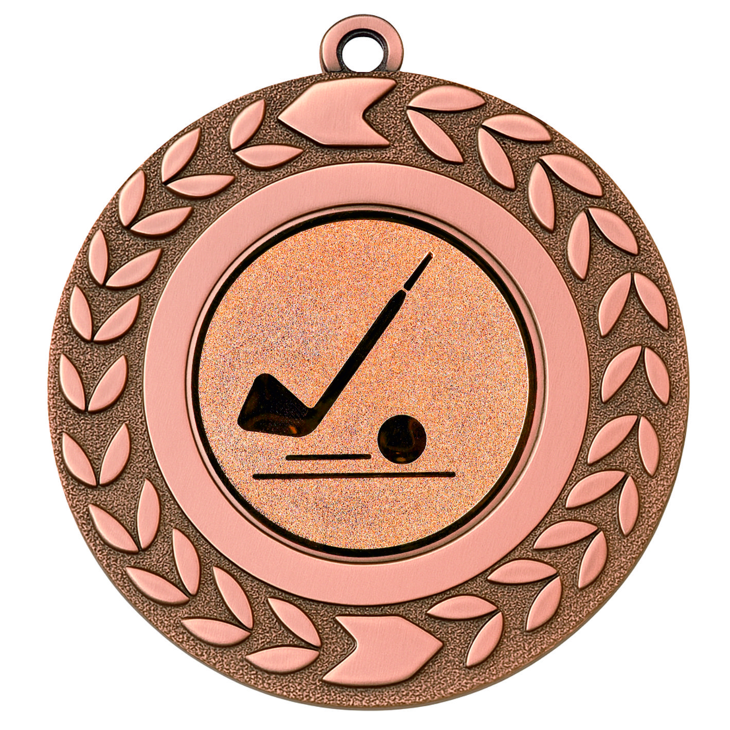 Bronze Wreath Golf Putter Medal - FREE Ribbon - BIE.M9460.03