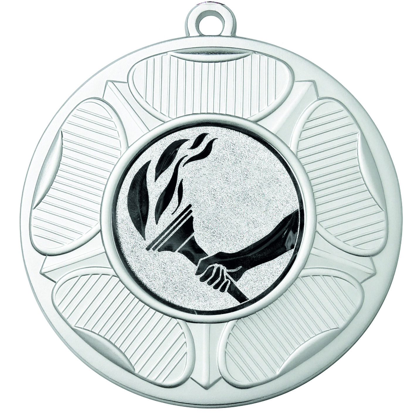 Silver Tudor Rose Torch Medal-FREE Ribbon-BIE.M9458.02