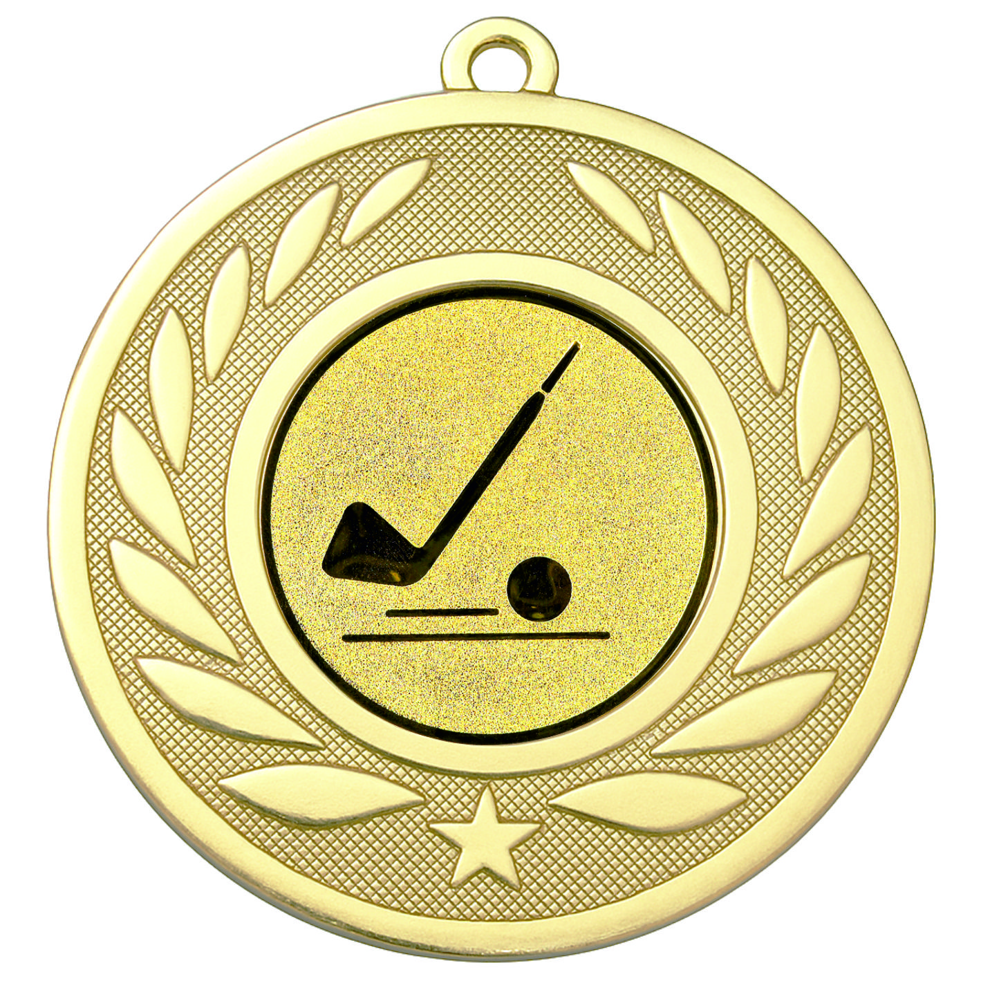 Gold Laurel Golf Putter Medal - FREE Ribbon - BIE.M9459.01