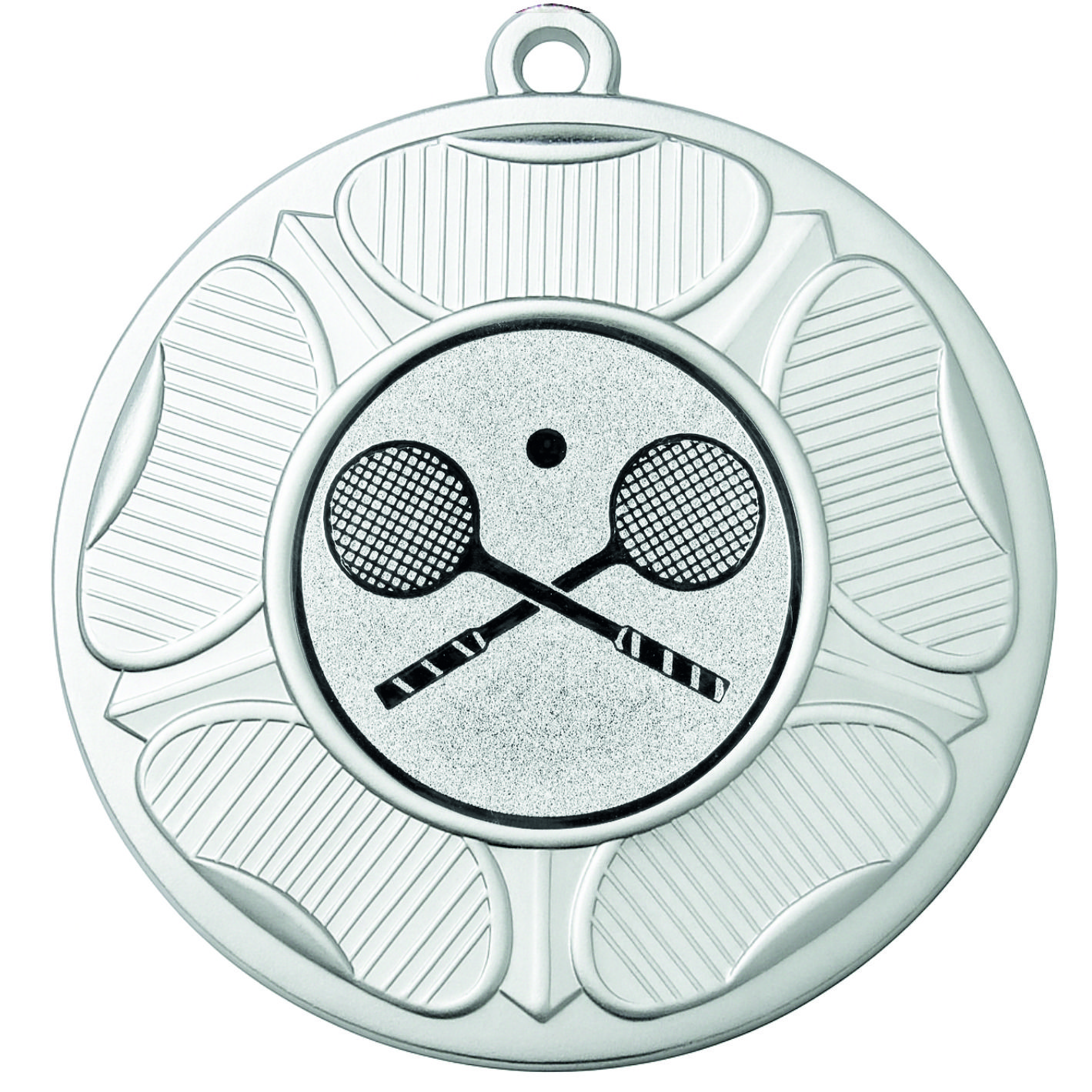 Silver Tudor Rose Squash Medal-FREE Ribbon-BIE.M9458.02