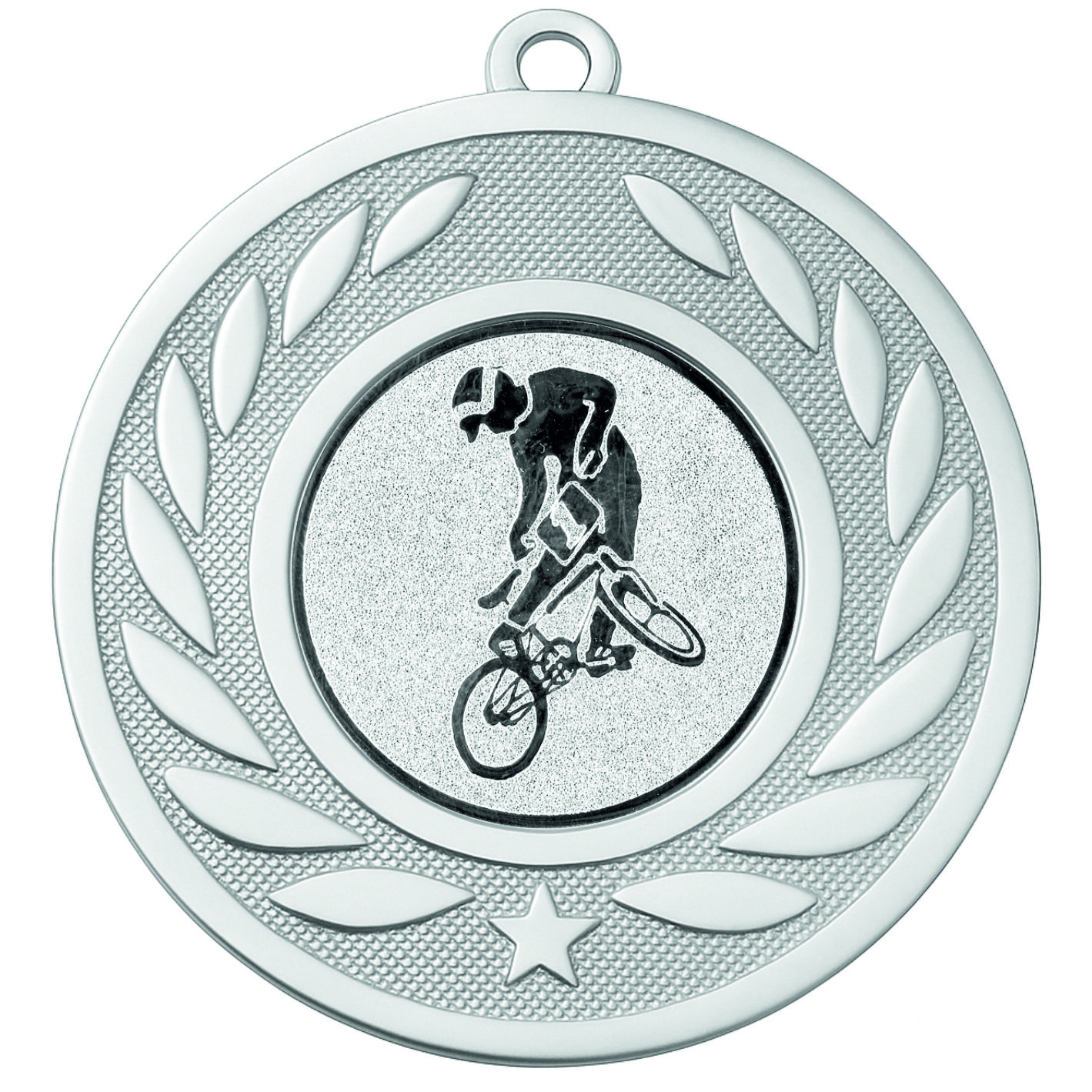 Silver Laurel BMX Medal - FREE Ribbon - BIE.M9459.02