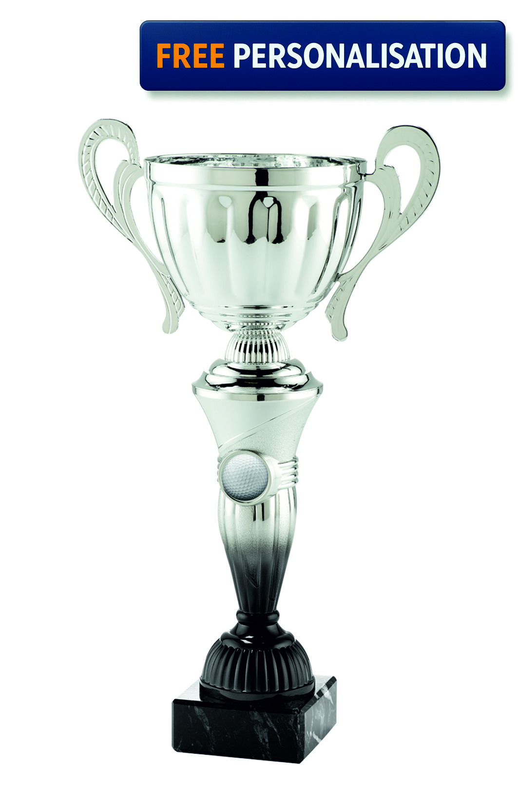 38cm SILVER & BLACK CUP GOLF AWARD - MT.151.16.F
