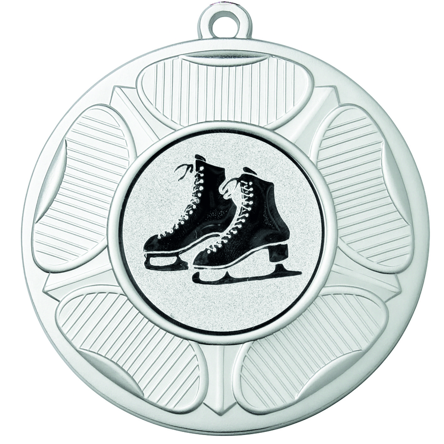 Silver Tudor Rose Ice Skating Medal - FREE Ribbon - BIE.M9458.02