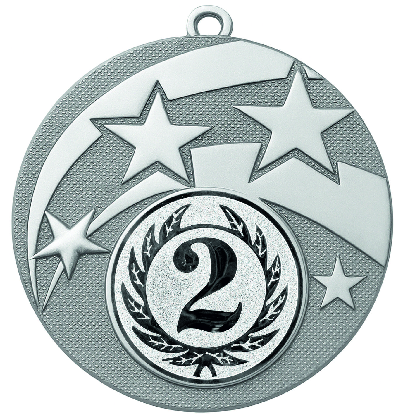Silver Star 2nd Place Medal - FREE Ribbon - BIE.M9457.02