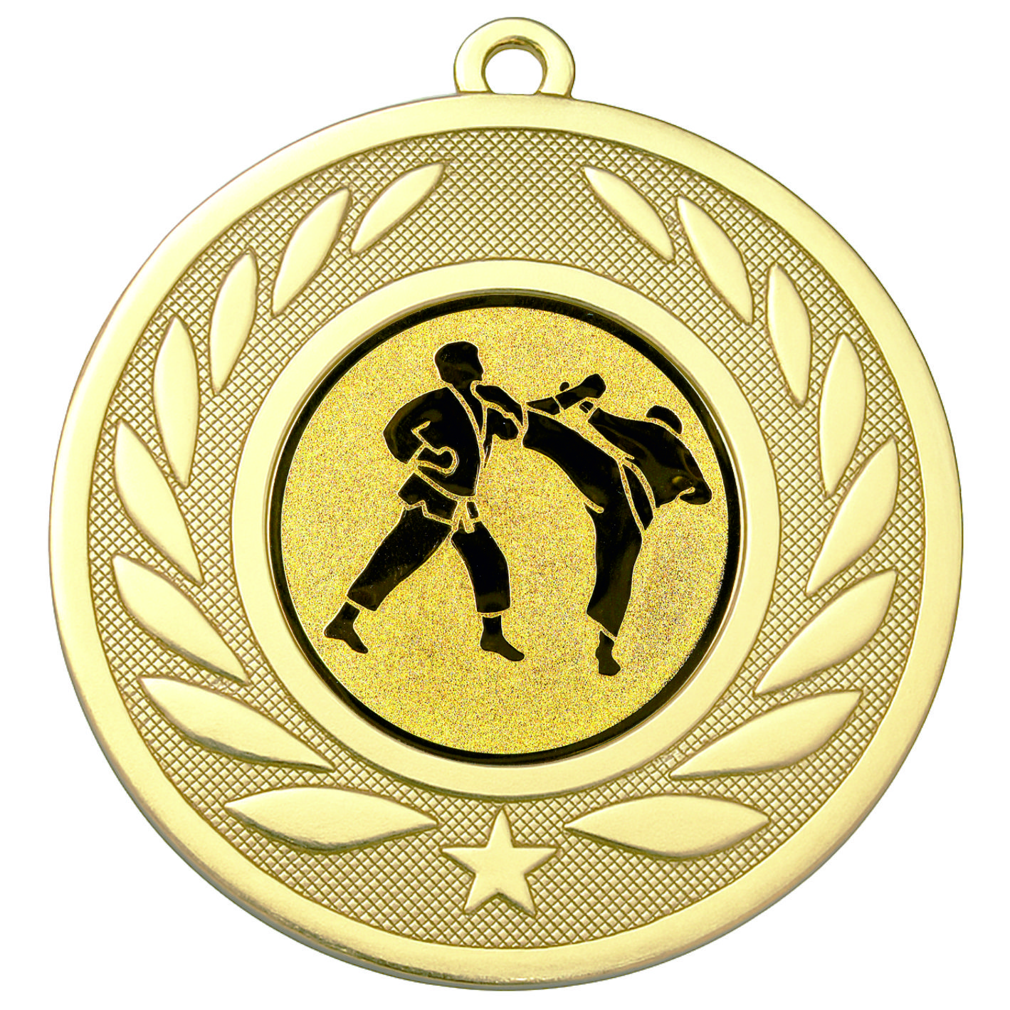 Gold Laurel Karate Medal - FREE Ribbon - BIE.M9459.01