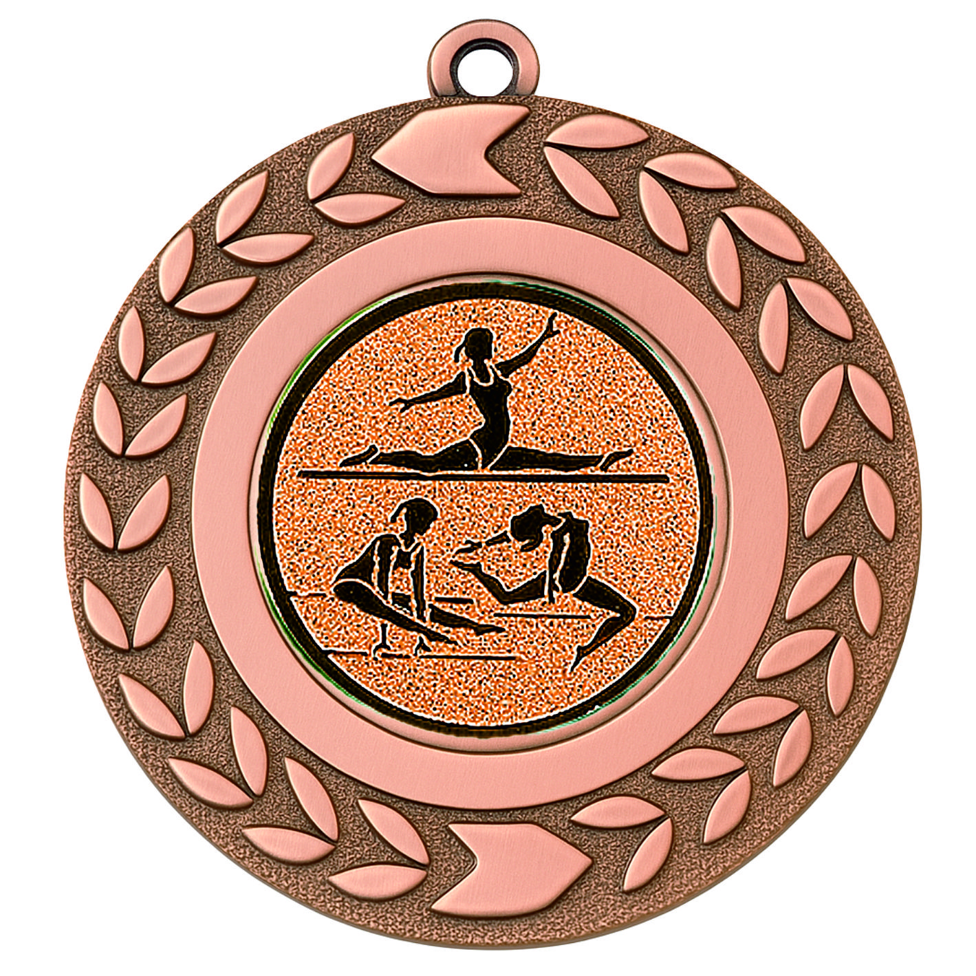 Bronze Wreath Female Gymnast Medal - FREE Ribbon - BIE.M9460.03