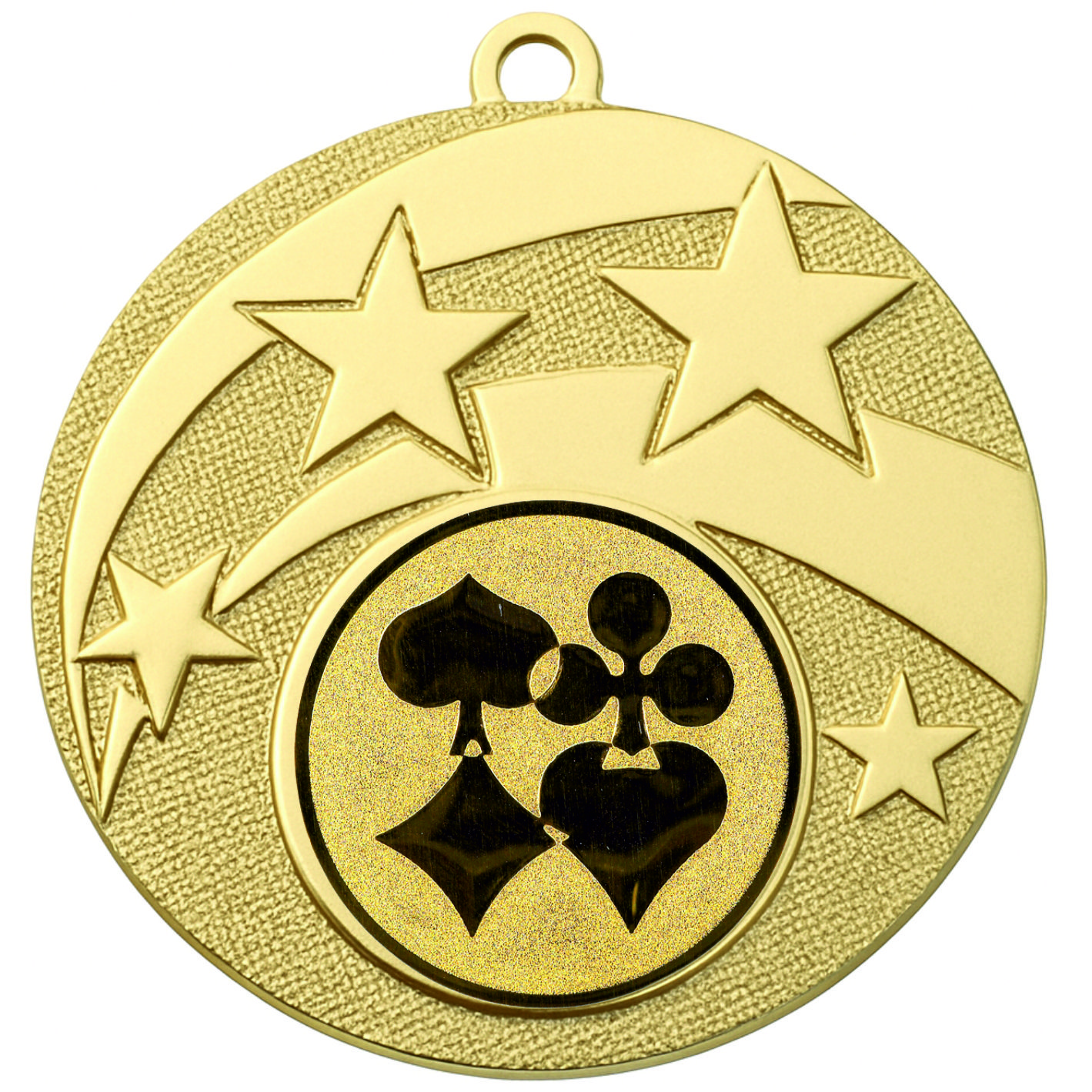 Gold Star Playing Card Medal -FREE Ribbon -BIE.M9457.01