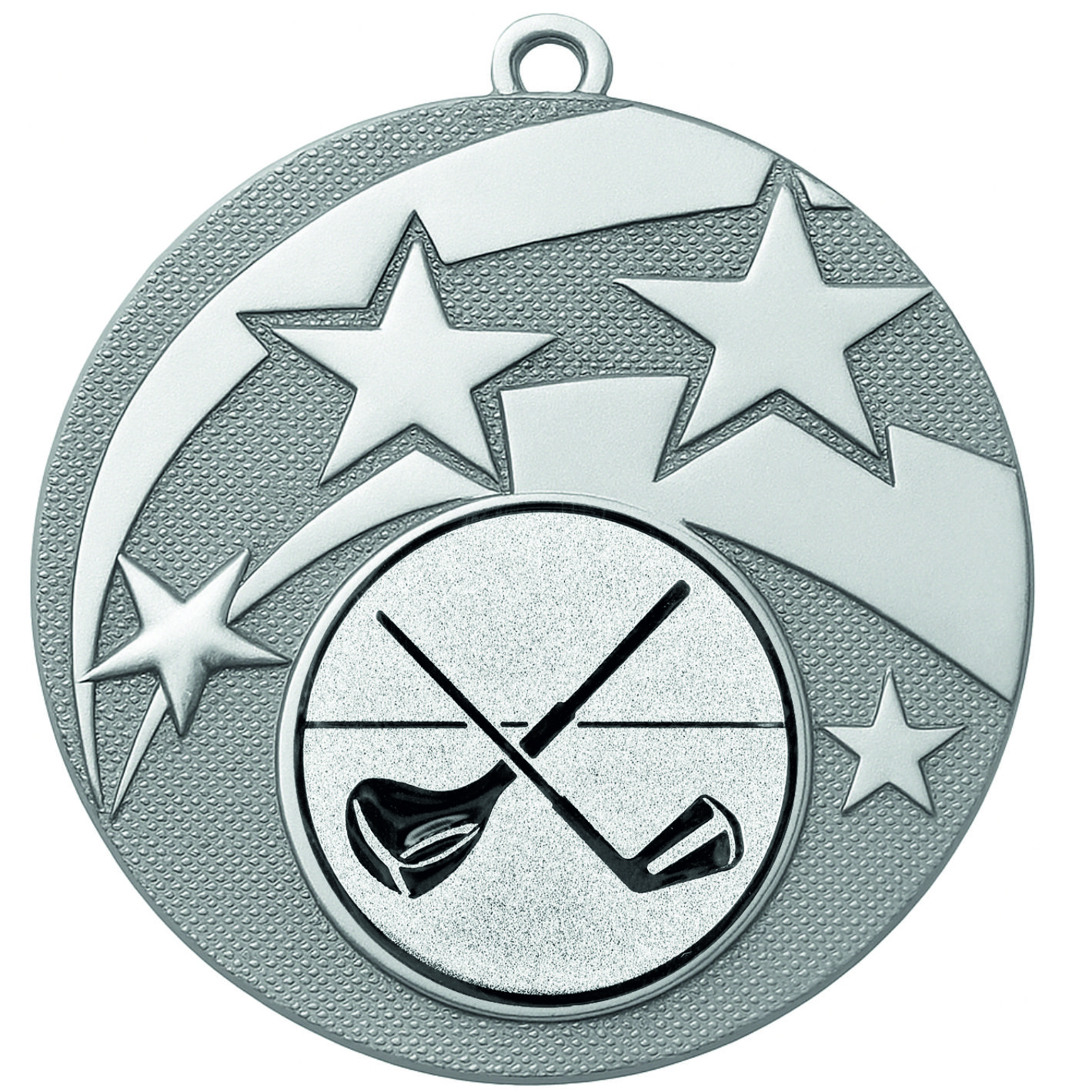 Silver Star Golf Clubs Medal - FREE Ribbon - BIE.M9457.02