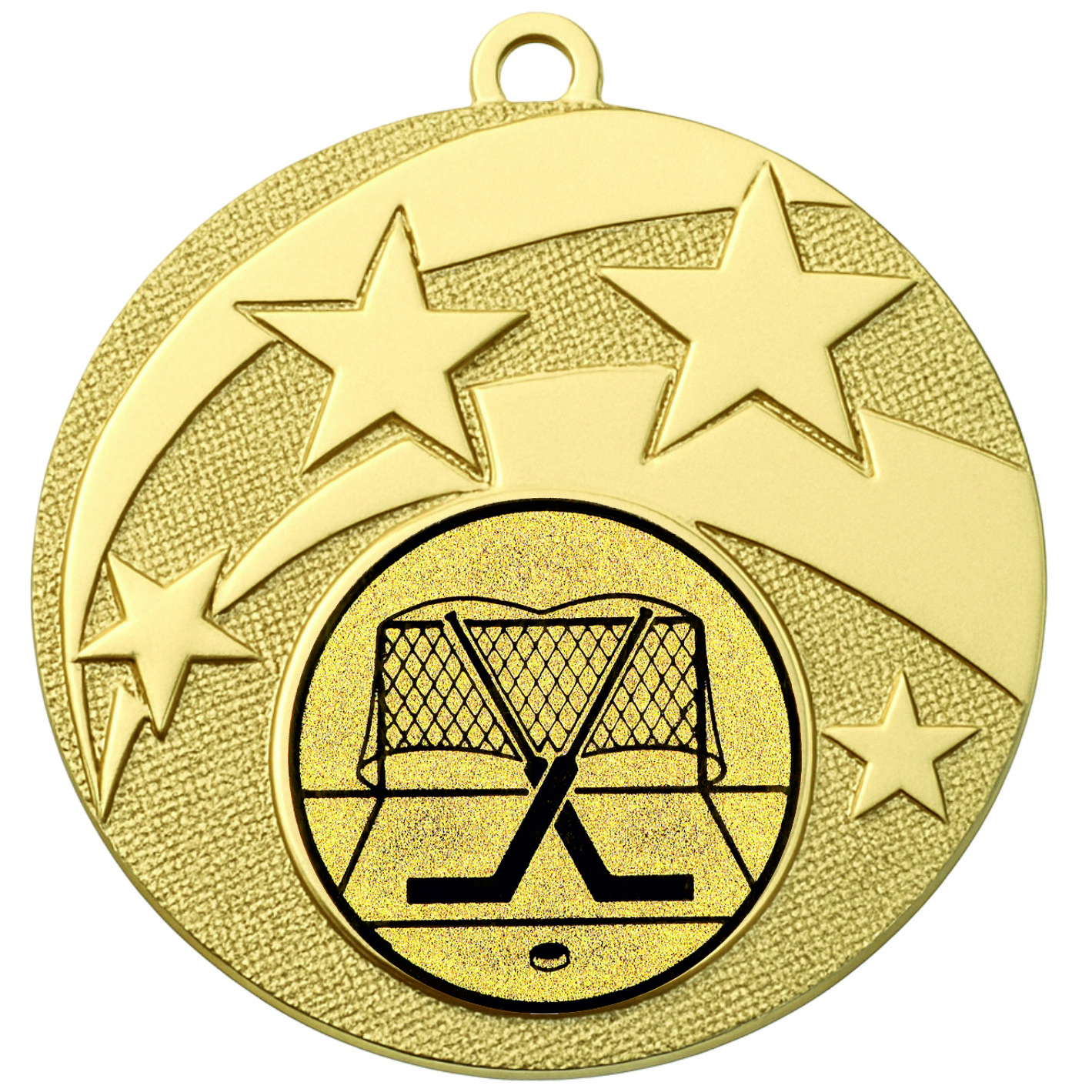 Gold Star Ice Hockey Medal -FREE Ribbon -BIE.M9457.01