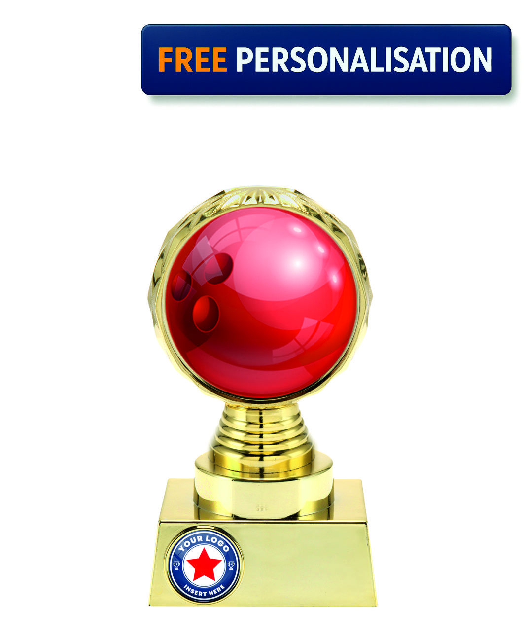 16.5cm GOLD SHINE BOWLING AWARD - P514.01 +N33.01