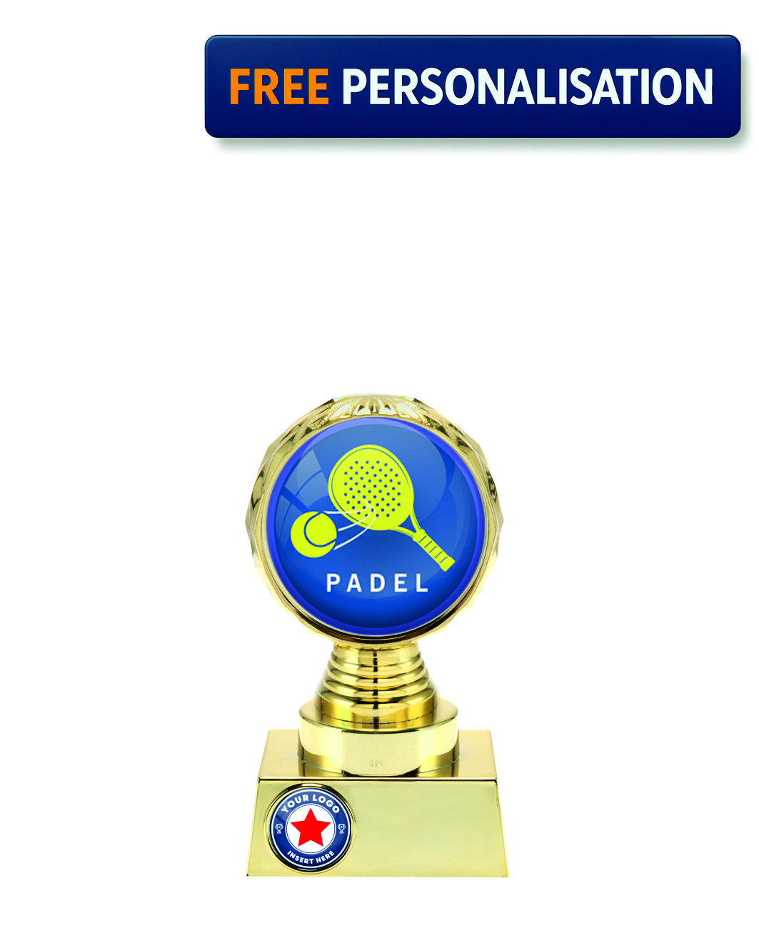 13.5cm GOLD SHINE PADEL AWARD - P514.01 + N31.01