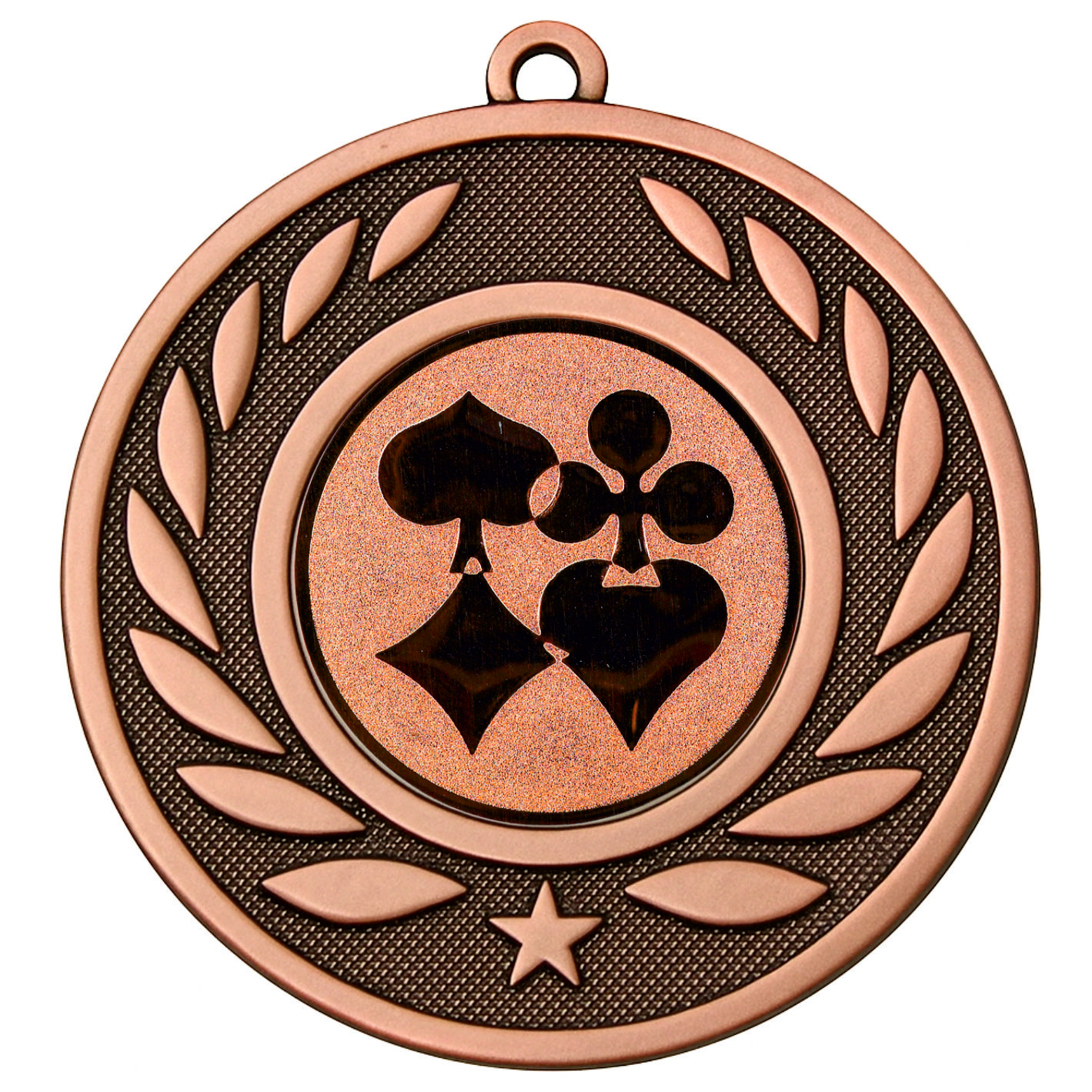Bronze Laurel Playing Card Medal - FREE Ribbon - BIE.M9459.03