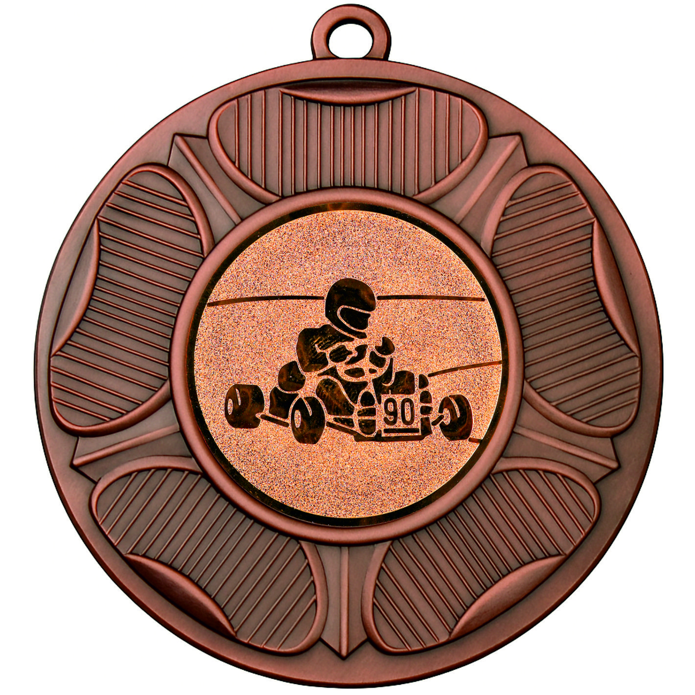 Bronze Tudor Rose Karting Medal-FREE Ribbon-BIE.M9458.03