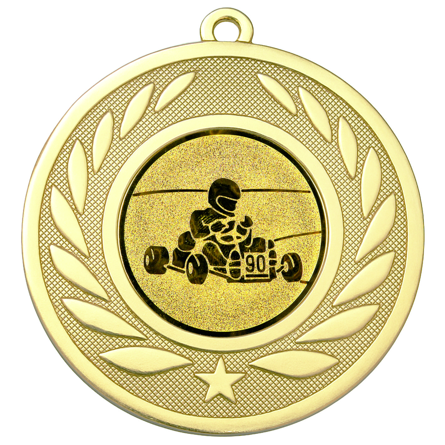 Gold Laurel Karting Medal - FREE Ribbon - BIE.M9459.01