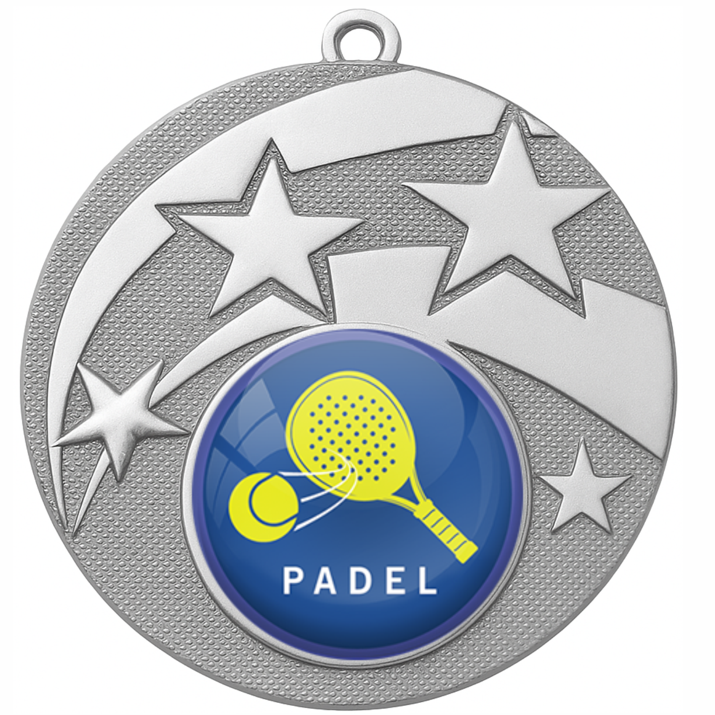 Silver Star Colour Padel Medal-FREE Ribbon-BIE.M9457.02