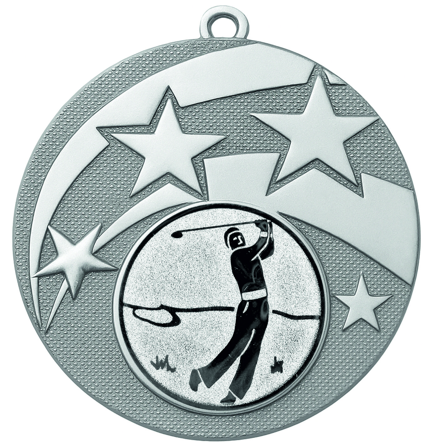 Silver Star Golfer Medal - FREE Ribbon - BIE.M9457.02