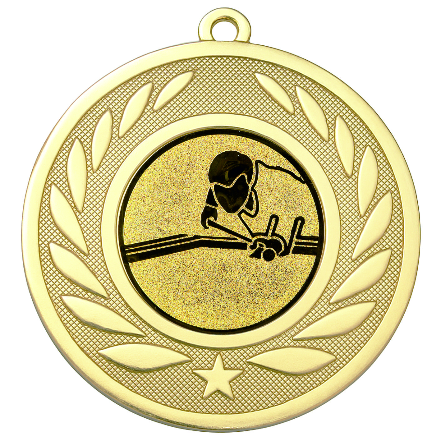Gold Laurel Billiards Medal - FREE Ribbon - BIE.M9459.01