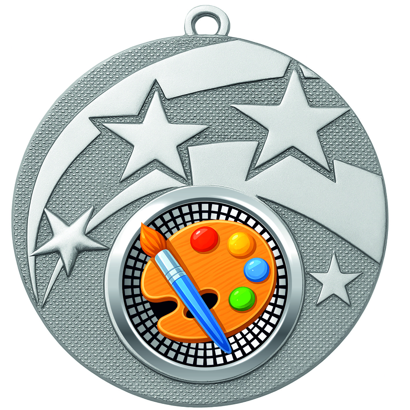 Silver Star Art Subject Medal -FREE Ribbon -BIE.M9457.02