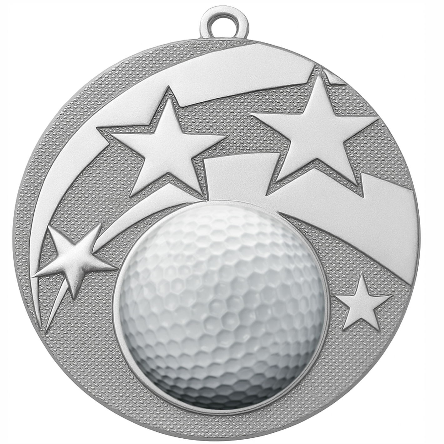 Silver Star Colour Golf Medal-FREE Ribbon-BIE.M9457.02