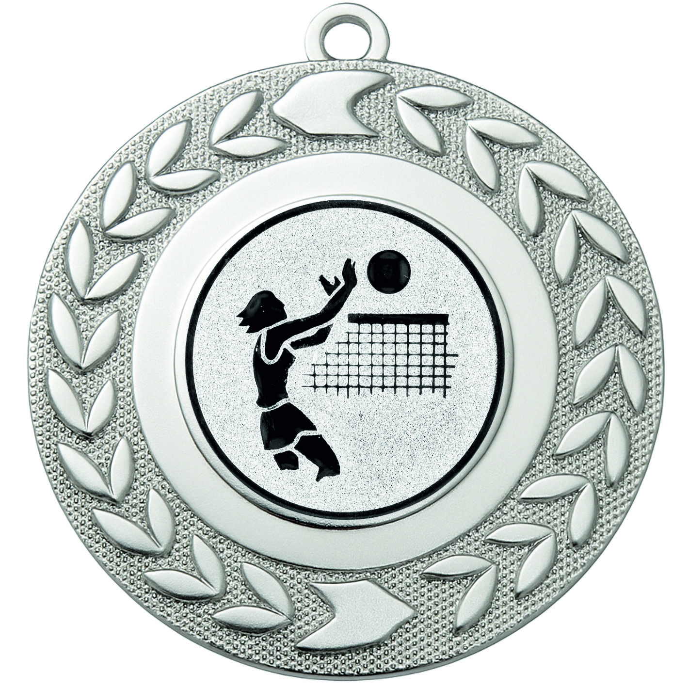 Silver Wreath Female Volleyball Medal - FREE Ribbon - BIE.M9460.02